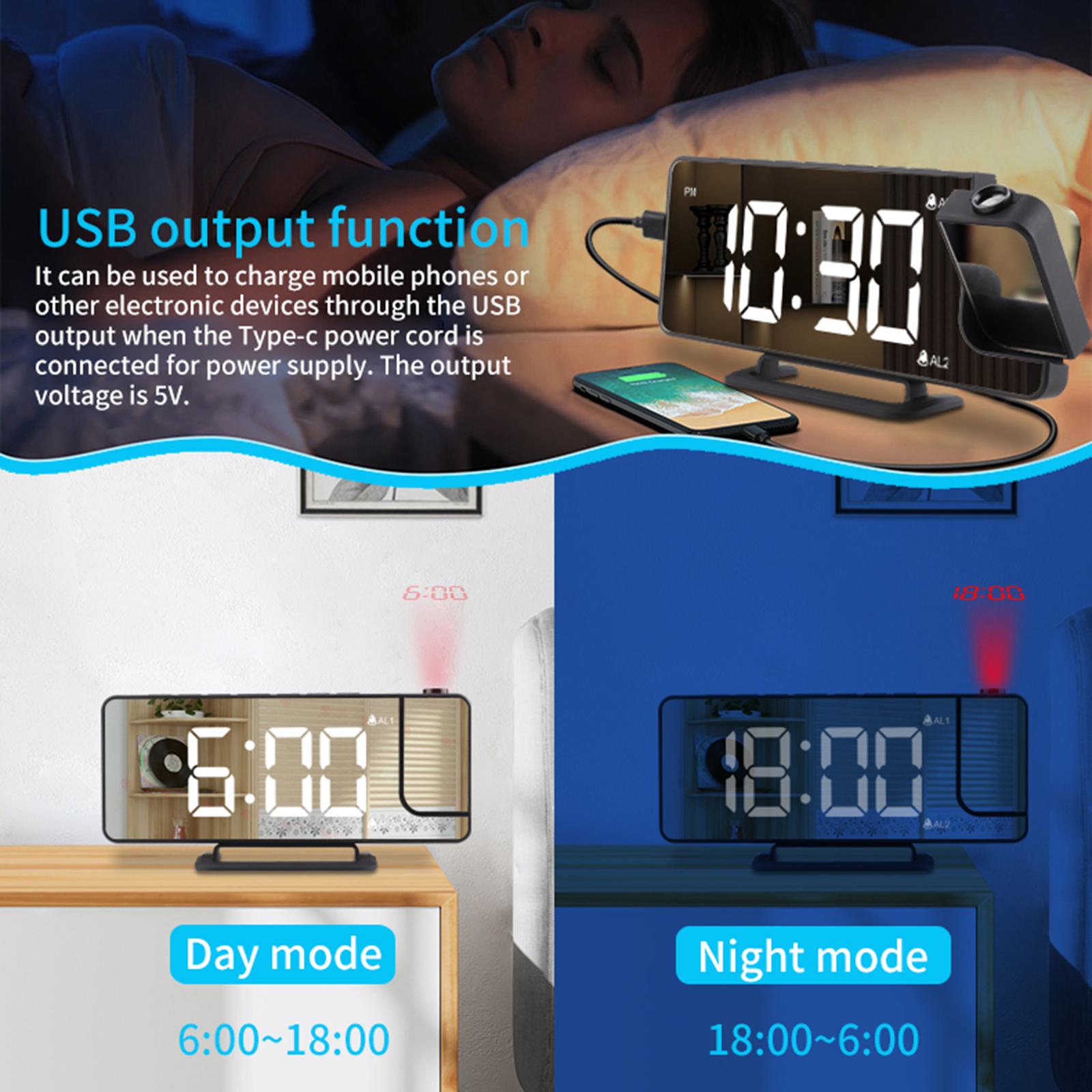 Loud Alarm Clock Vibrating Clock USB Powered Snooze for Heavy Sleepers