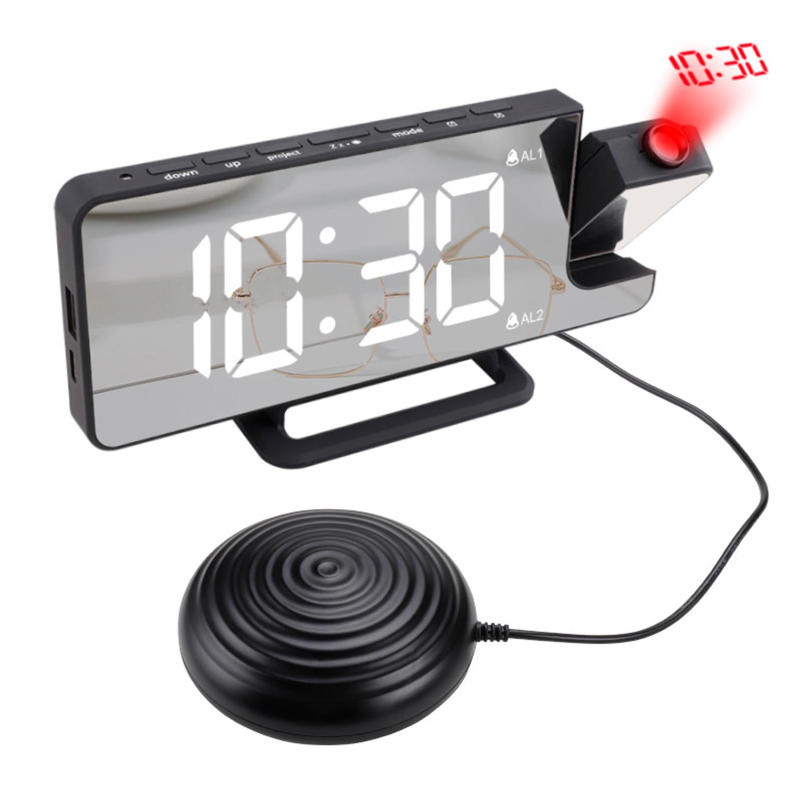Loud Alarm Clock Vibrating Clock USB Powered Snooze for Heavy Sleepers