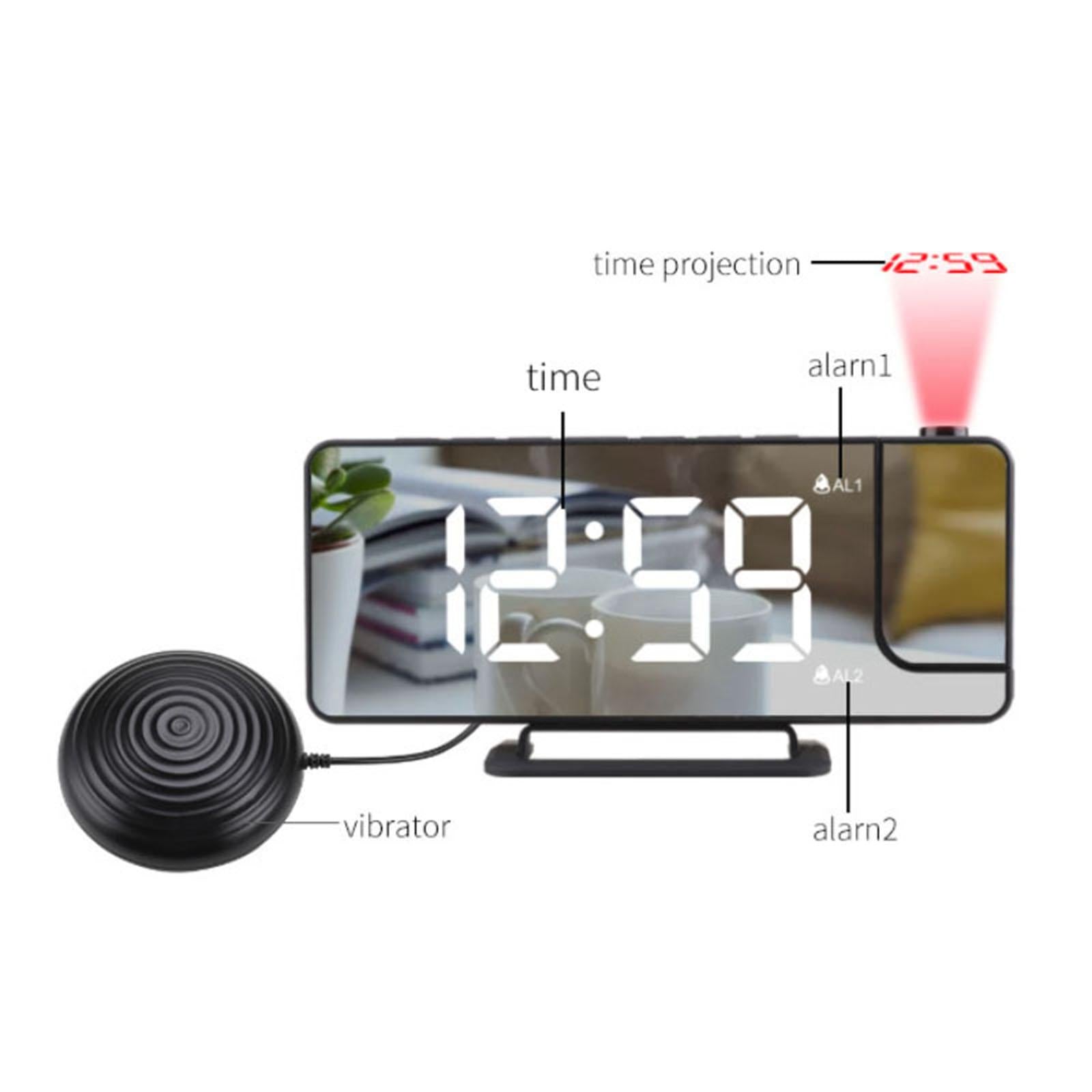 Loud Alarm Clock Vibrating Clock USB Powered Snooze for Heavy Sleepers