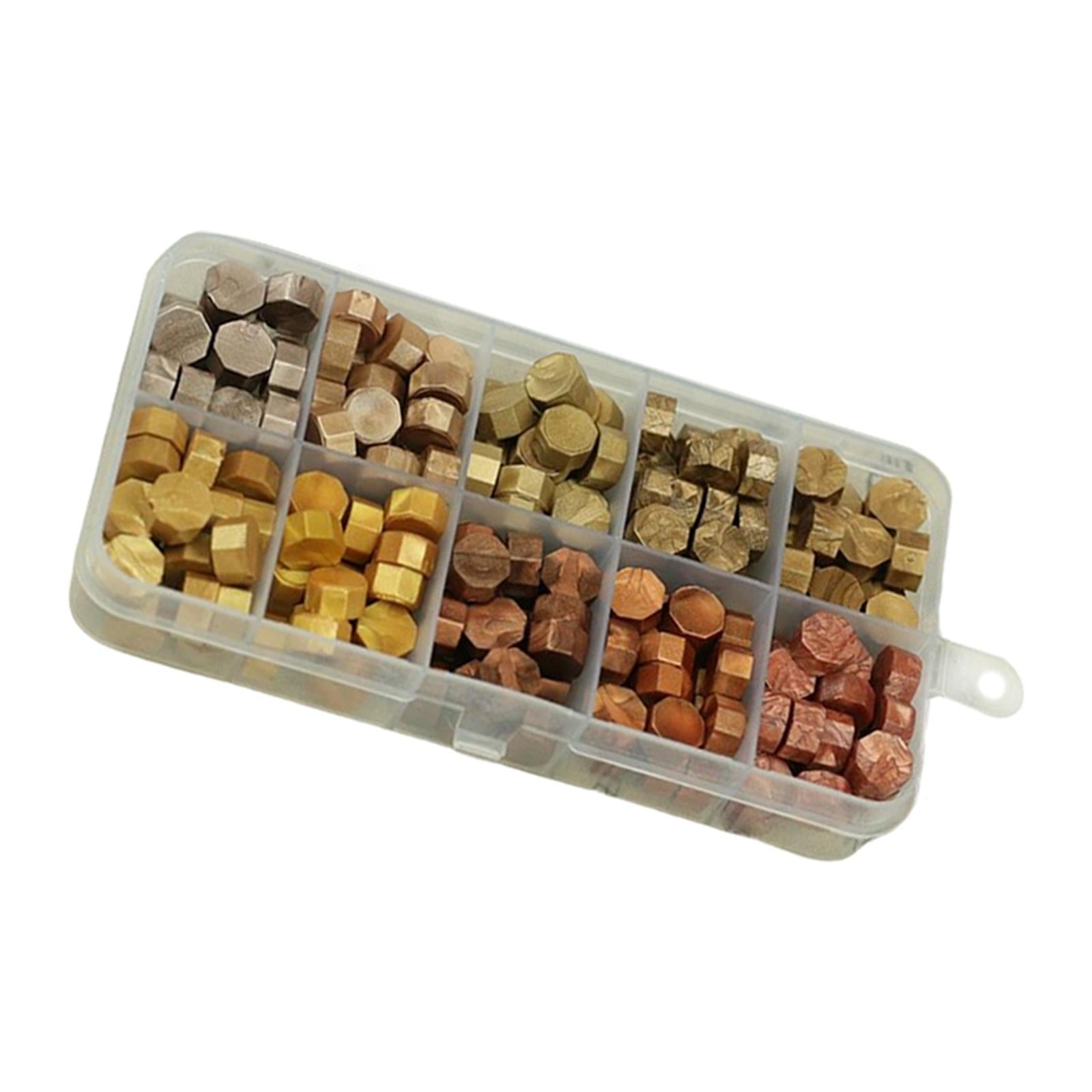 600Pcs Multi Color Wax Seal Beads DIY Sealing Wax Bead for Wine Packages Gold Mix