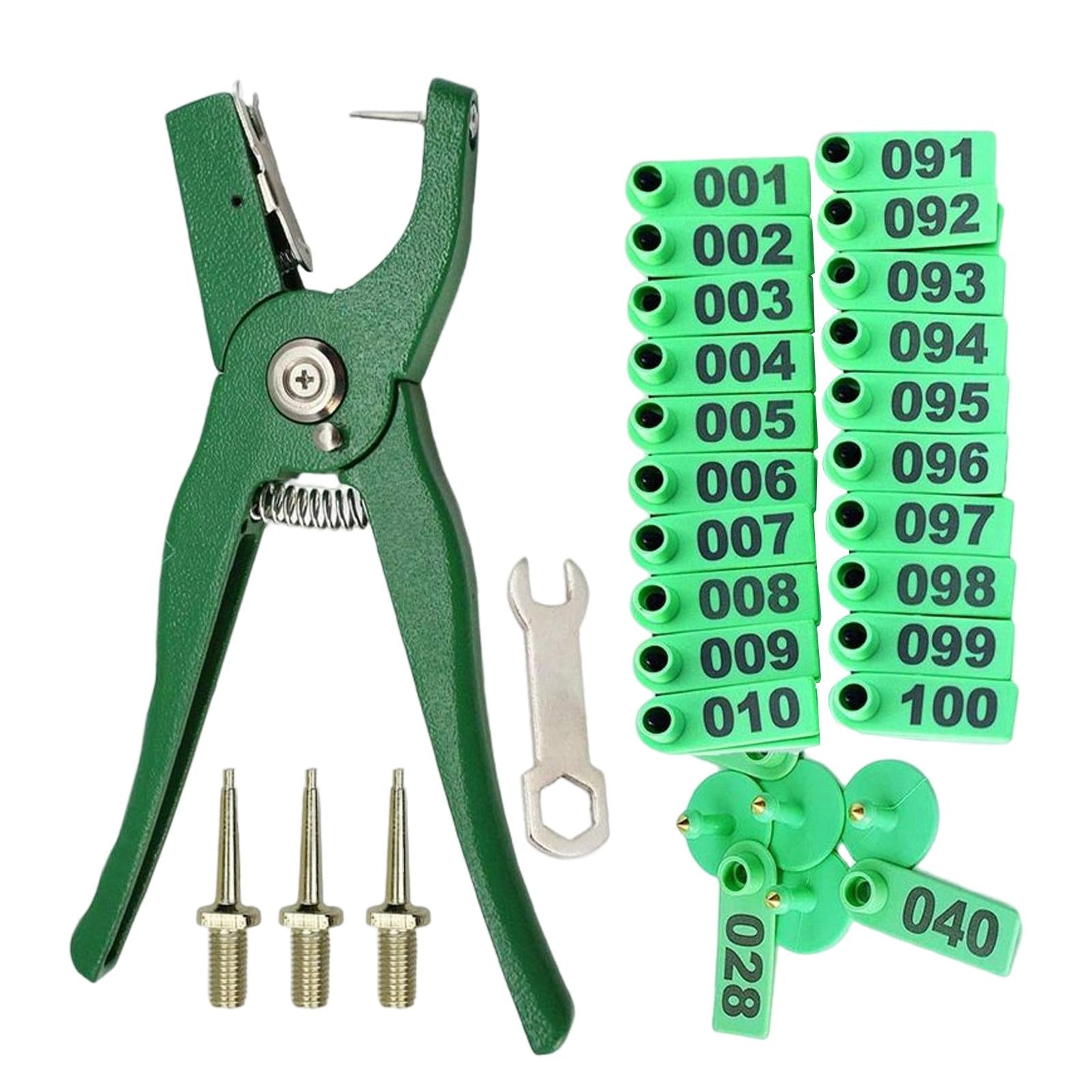 Animal Ear Tag Pliers and Spare 3 Pins for Livestock Farm Handling Supplies