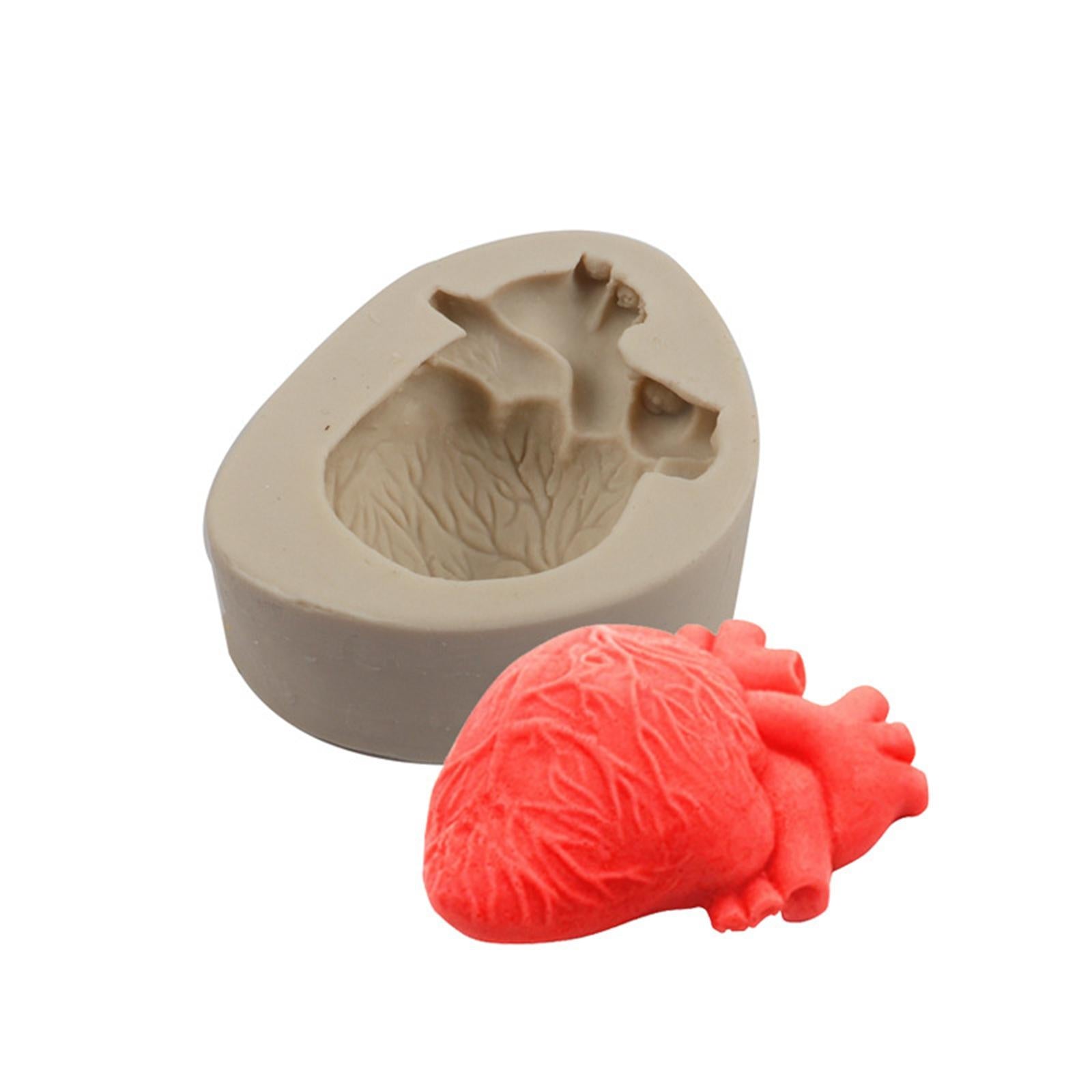 Silicone Fondant Molds DIY Resin Chocolate Mold for Baking Brain Pink