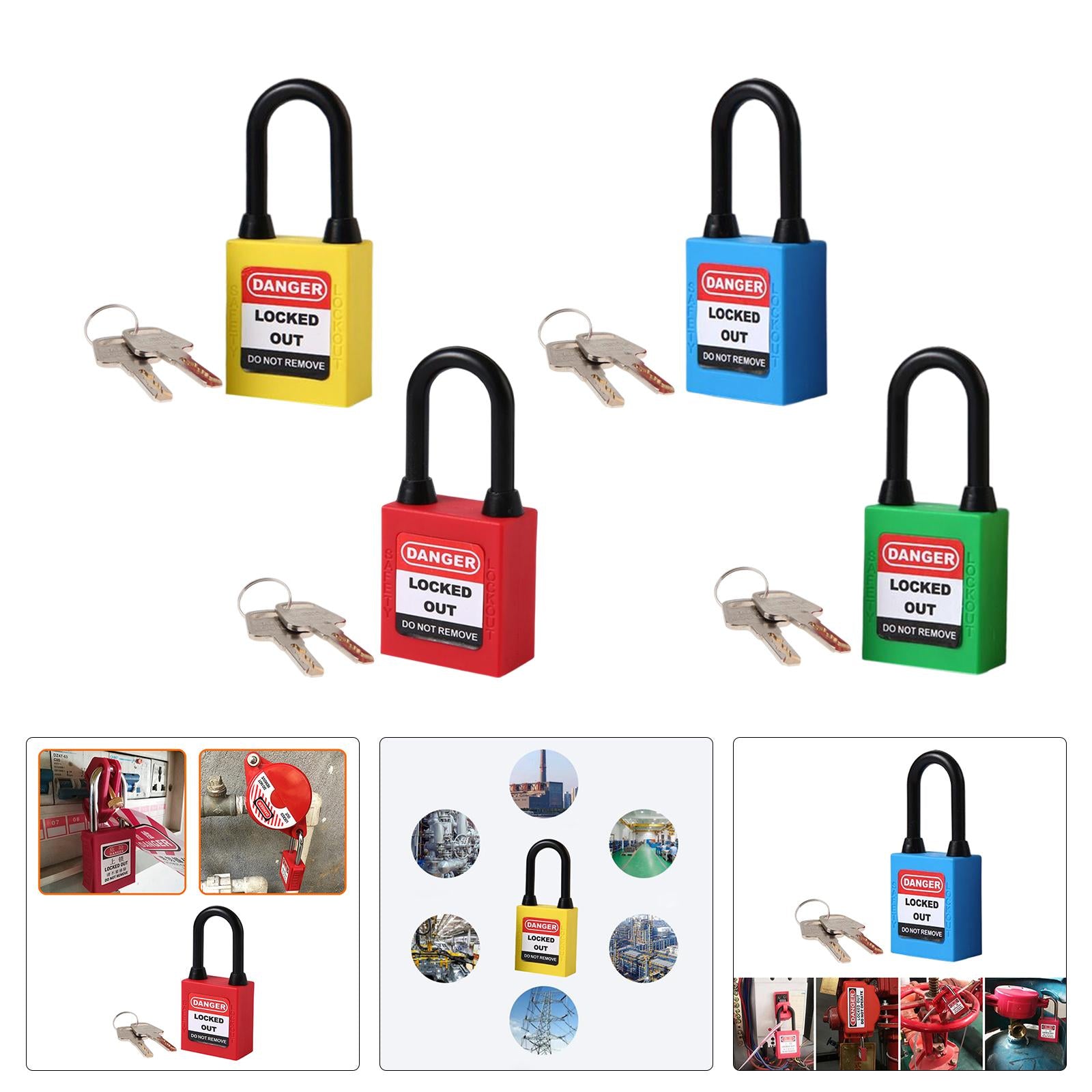 Lockout Tagout Locks Nylon Safety Padlock Premium 6mm Shackle Red
