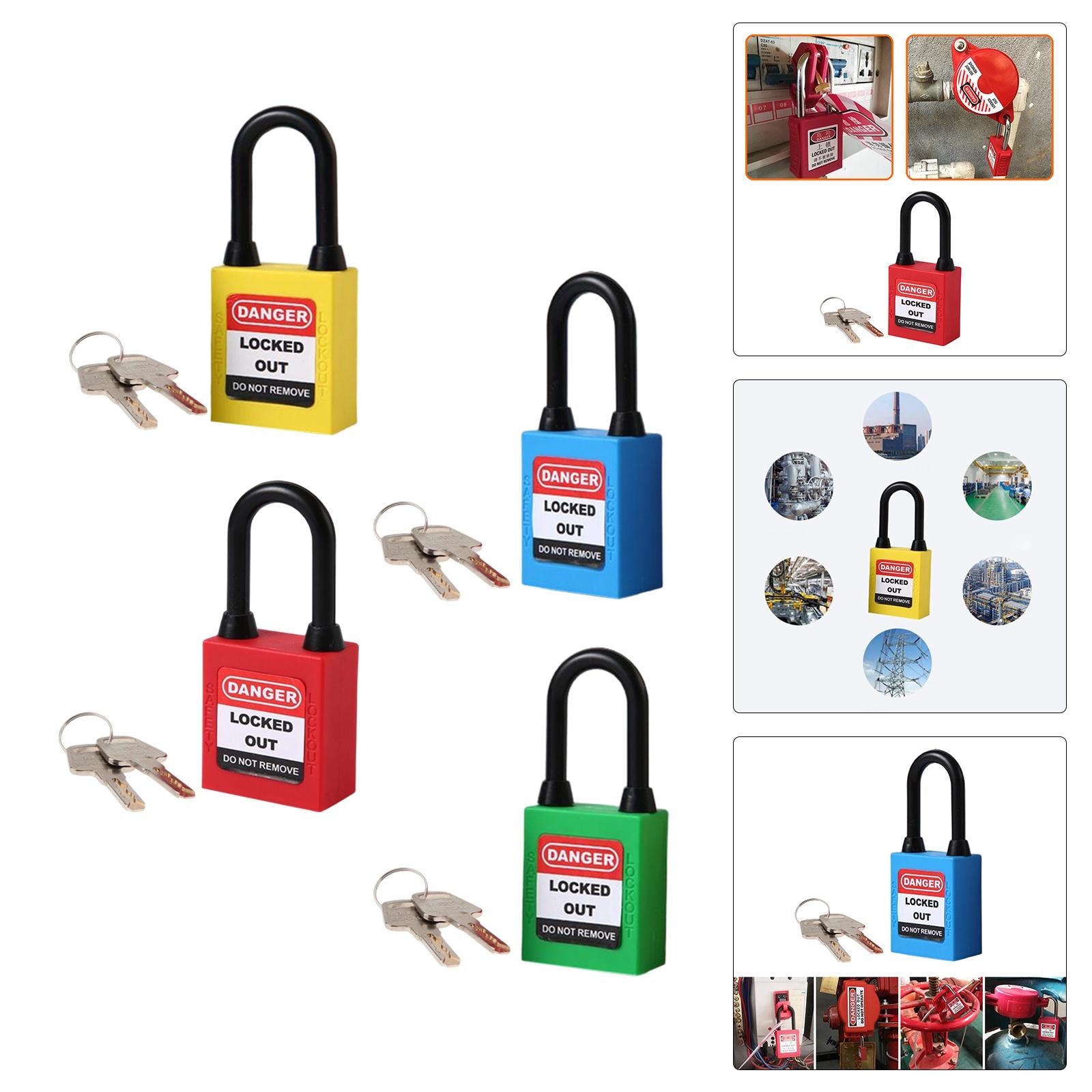 Lockout Tagout Locks Nylon Safety Padlock Premium 6mm Shackle Red