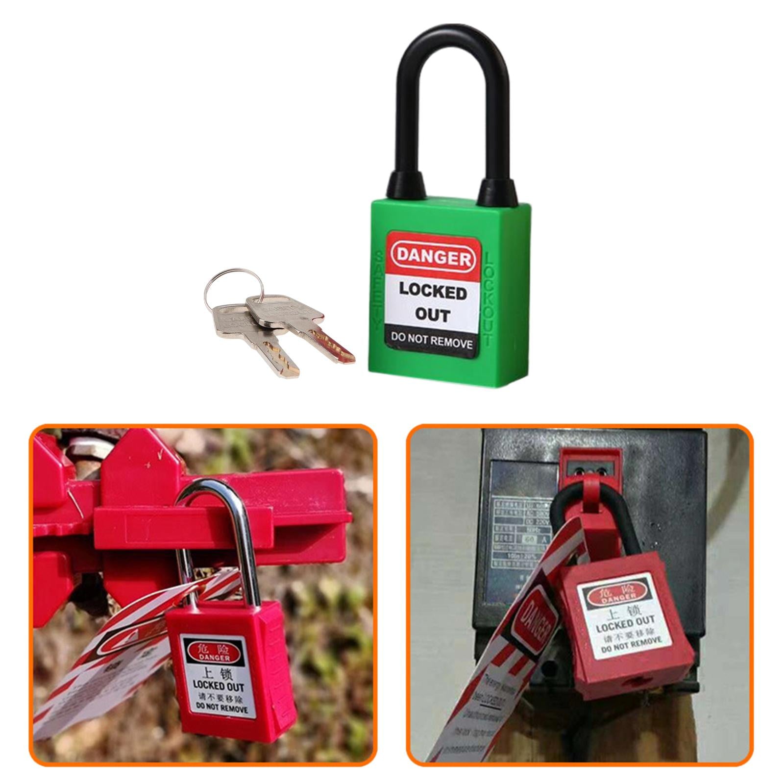 Lockout Tagout Locks Nylon Safety Padlock Premium 6mm Shackle Green