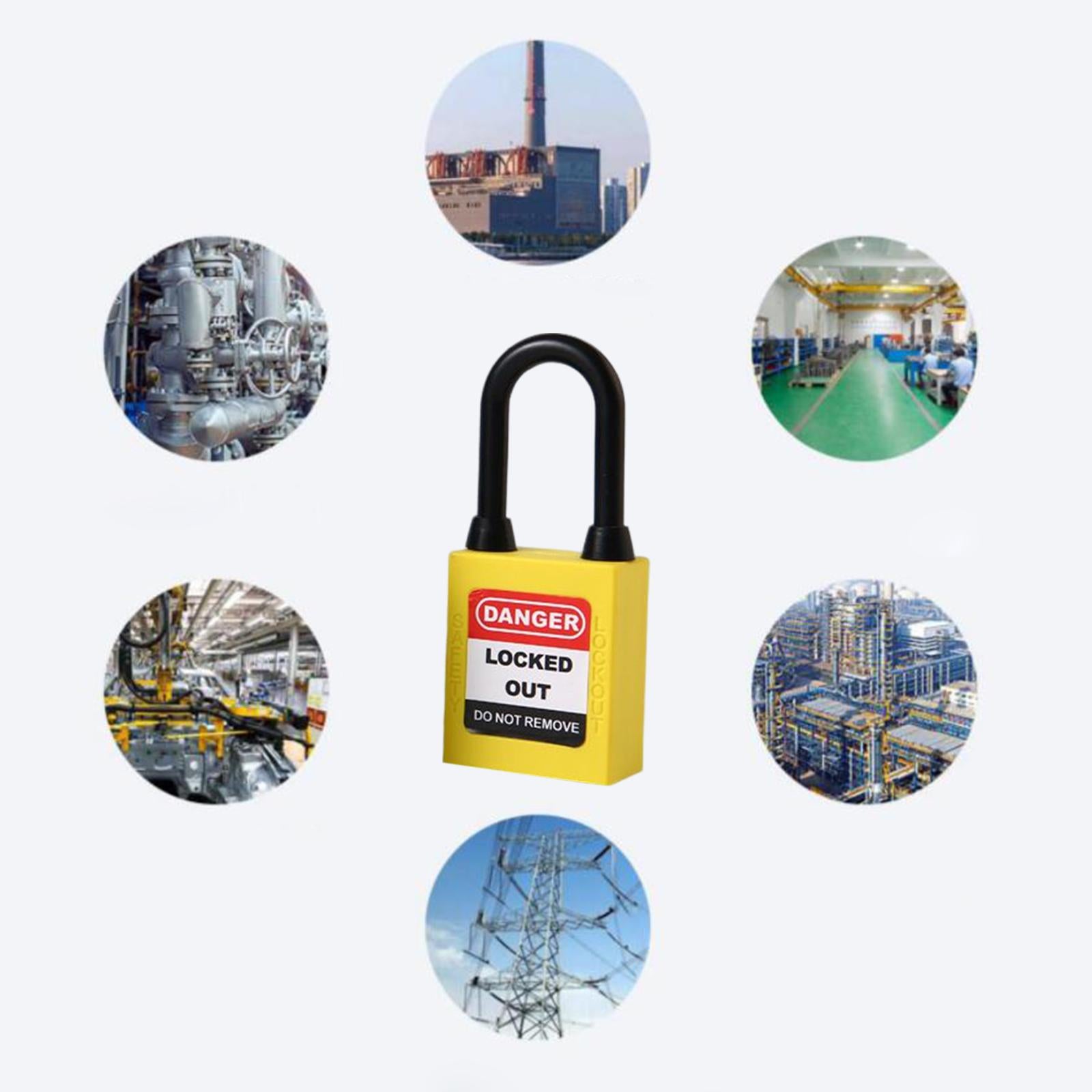 Lockout Tagout Locks Nylon Safety Padlock Premium 6mm Shackle Yellow