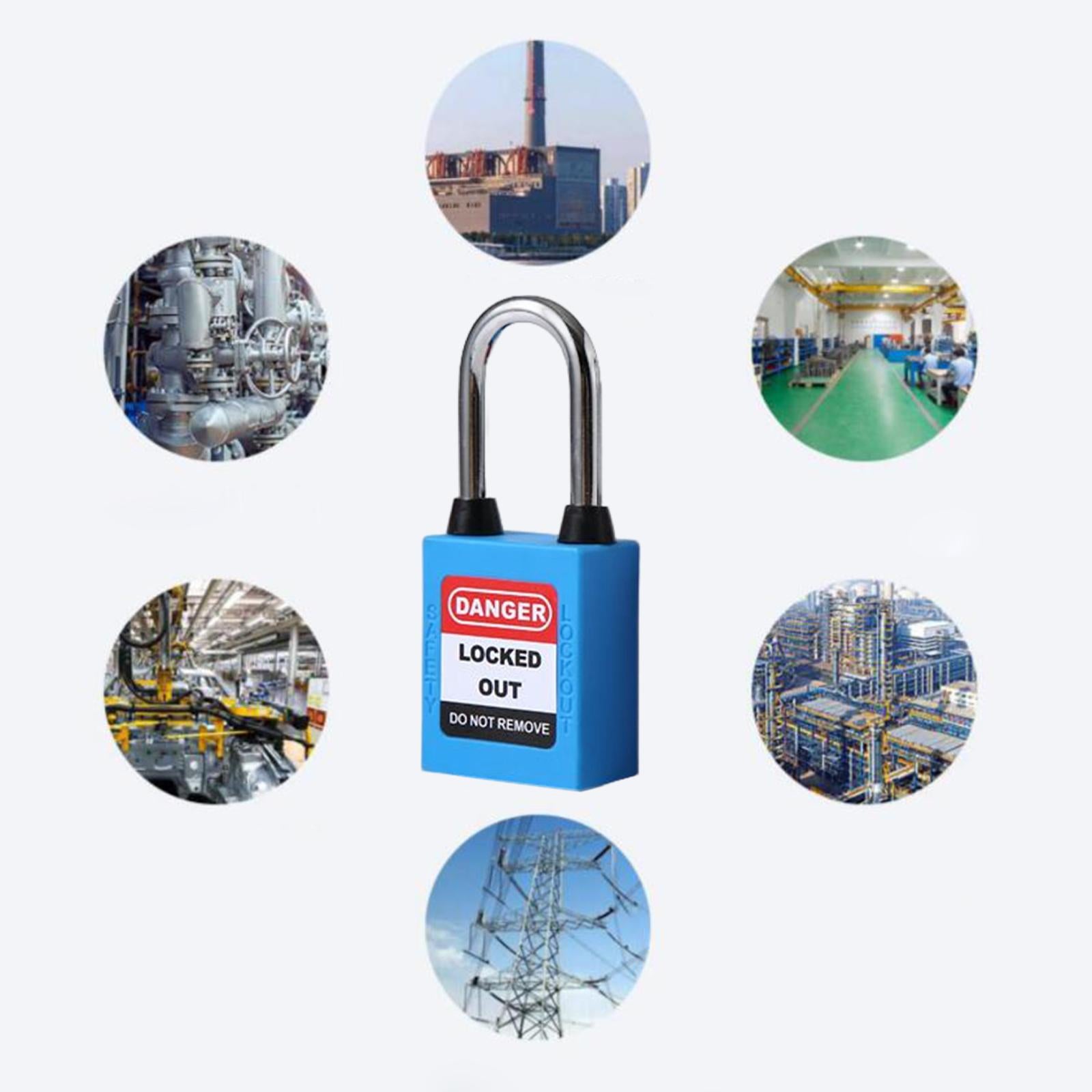 Lockout Tagout Locks Safety Padlocksteel Shackle Lightweight Blue