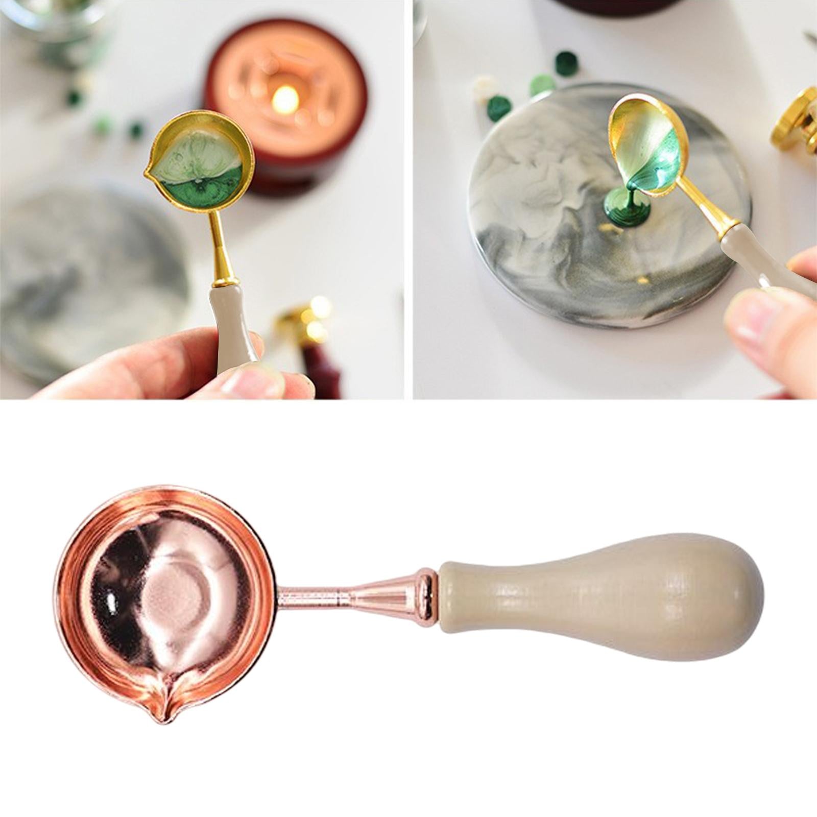 Wax Seal Stamp Melting Spoon Seal Stamp Spoon for Sealing Wax Apricot