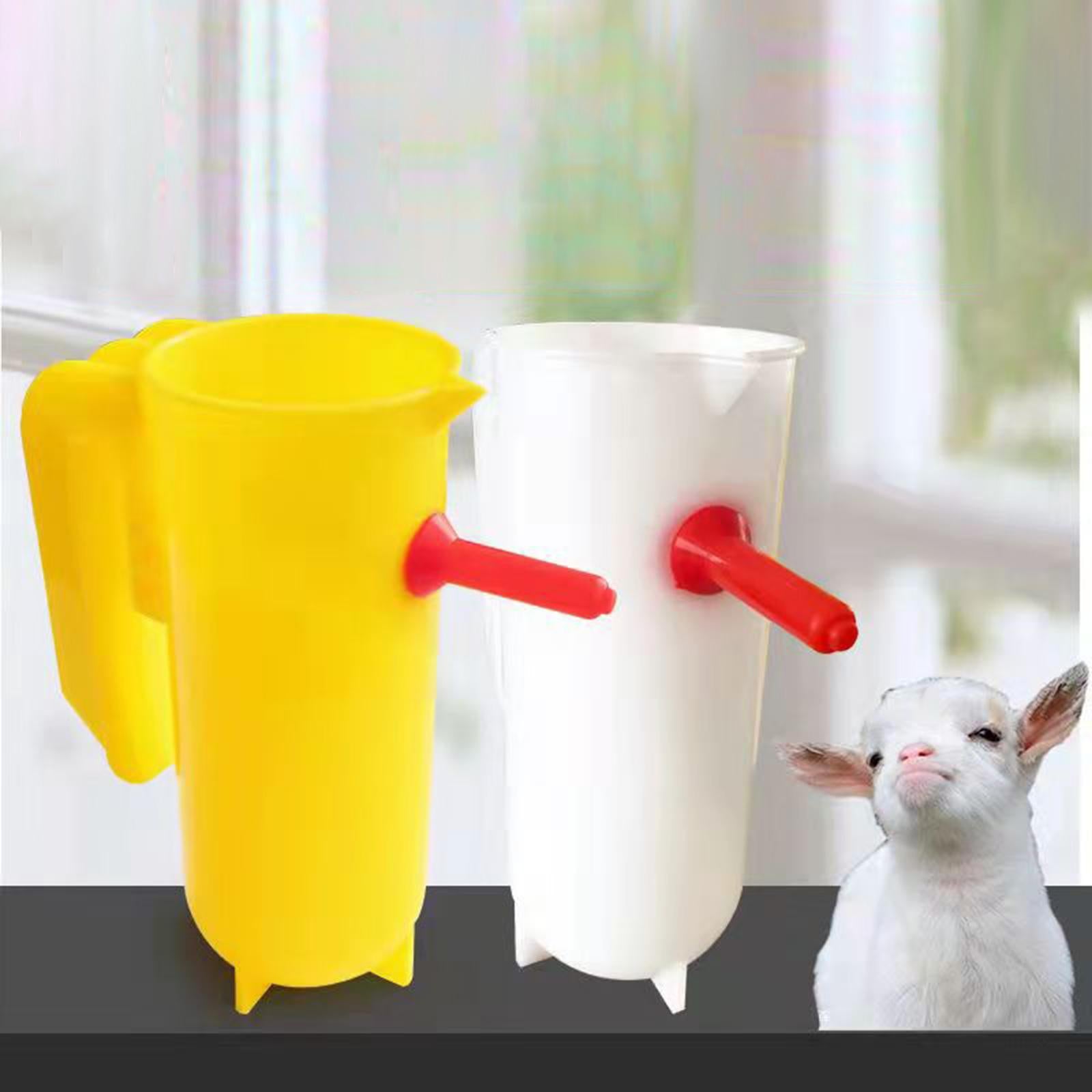 800ml Lamb Feeding Cups Milk Bottle with Nipple for Small Lamb Goat Yellow