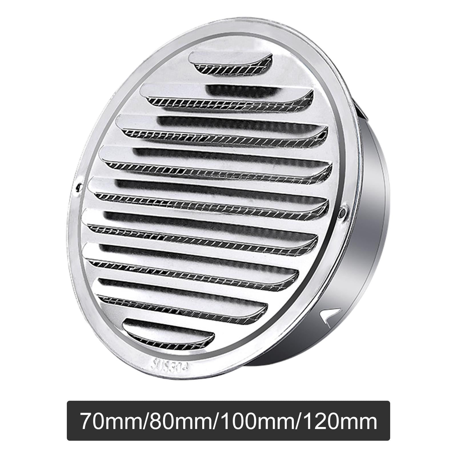 Louvered Grille Cover Vent Stainless Steel Air Vent Grilles for House Wall 70mm
