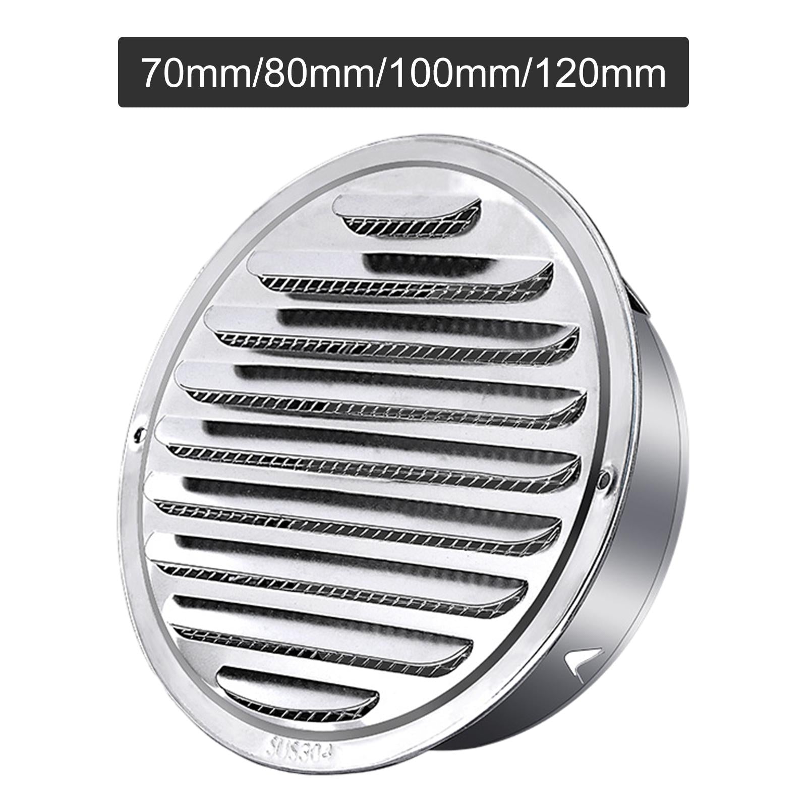 Louvered Grille Cover Vent Stainless Steel Air Vent Grilles for House Wall 70mm
