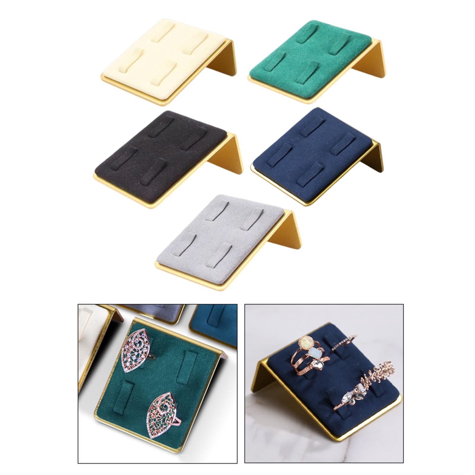 Velvet Ring Holder Jewellery Ring Storage Organiser for Shops Woman Girl Beige