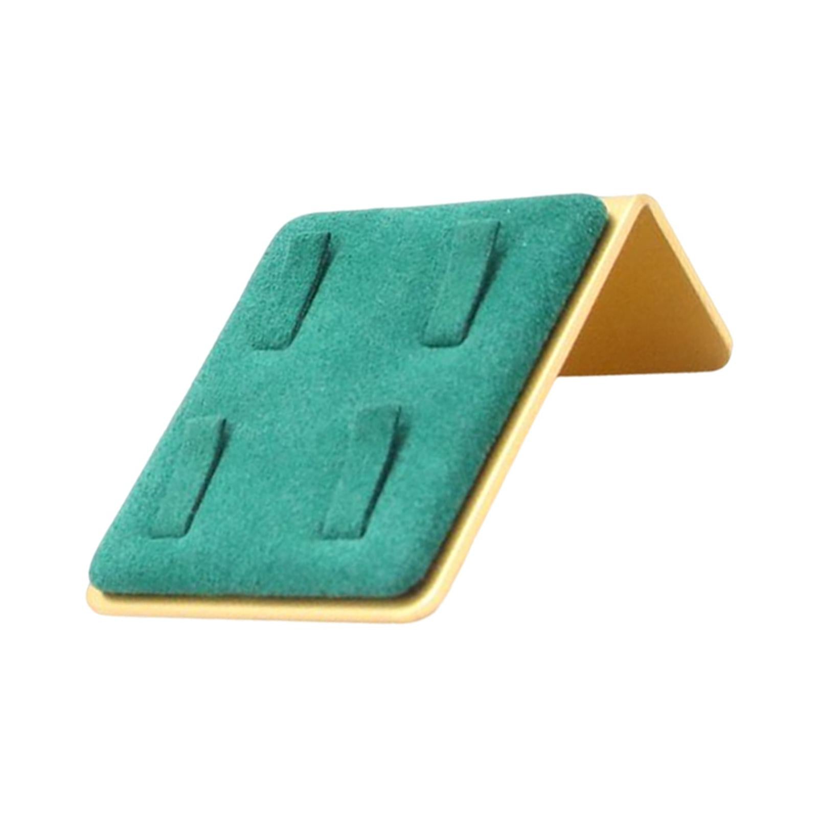 Velvet Ring Holder Jewellery Ring Storage Organiser for Shops Woman Girl Green