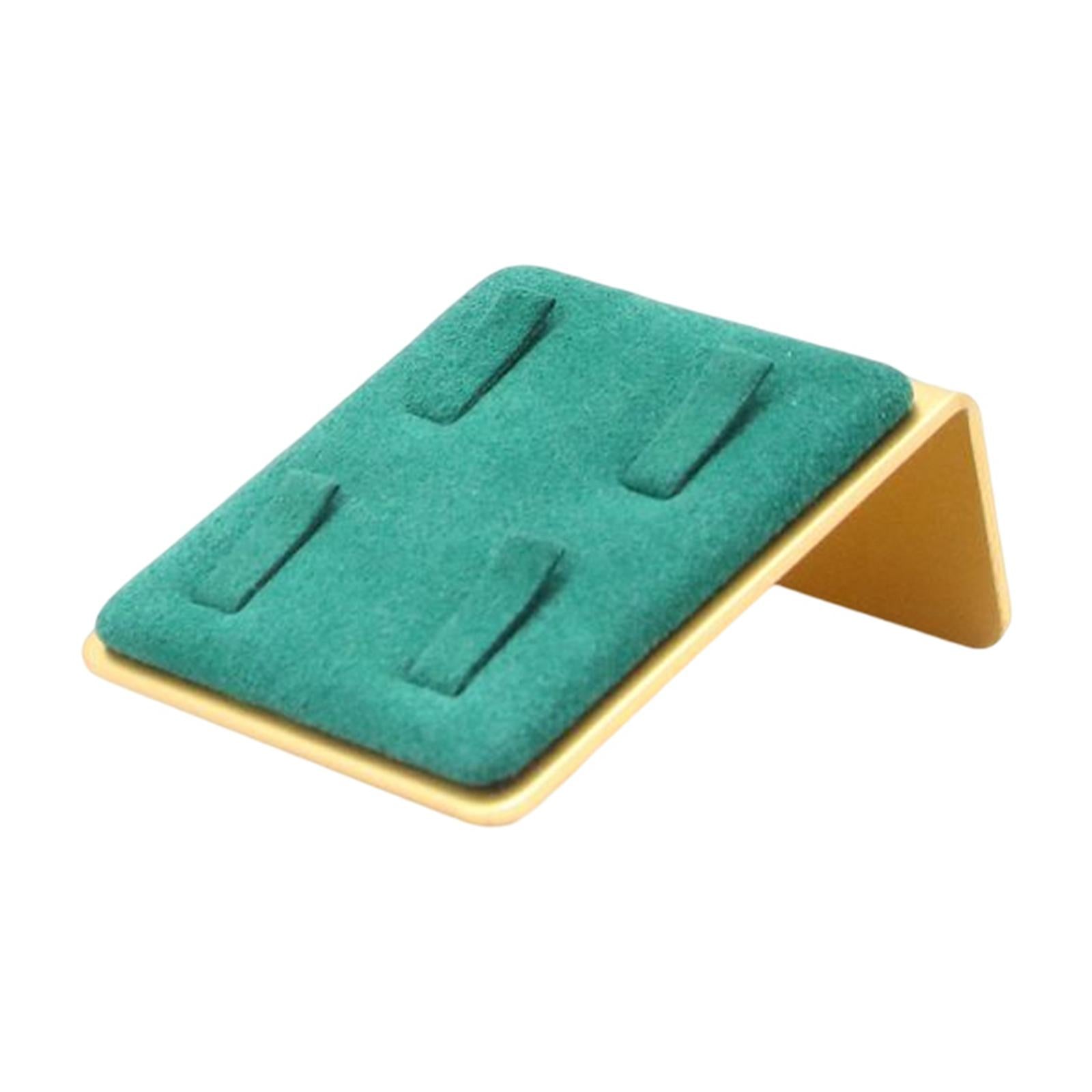 Velvet Ring Holder Jewellery Ring Storage Organiser for Shops Woman Girl Green