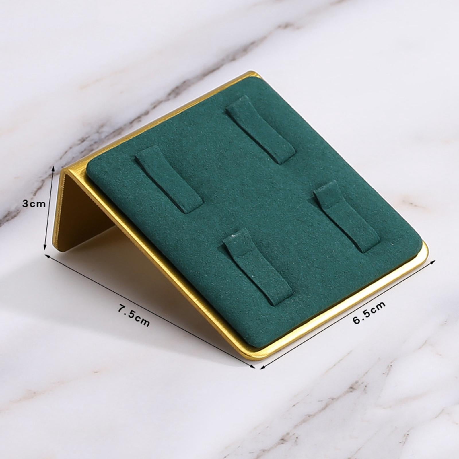 Velvet Ring Holder Jewellery Ring Storage Organiser for Shops Woman Girl Green