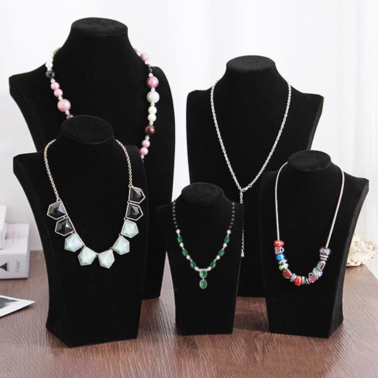 Necklace Pendant Chain Jewelry Bust Necklace Mannequin 20cm Black