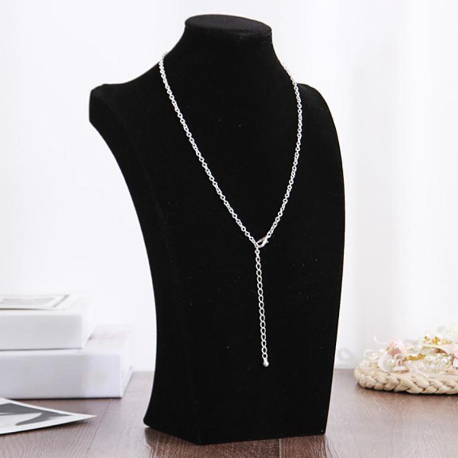 Necklace Pendant Chain Jewelry Bust Necklace Mannequin 34cm Black