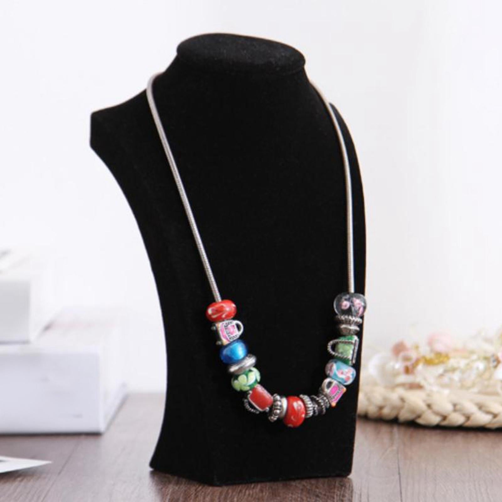 Necklace Pendant Chain Jewelry Bust Necklace Mannequin 40cm Black