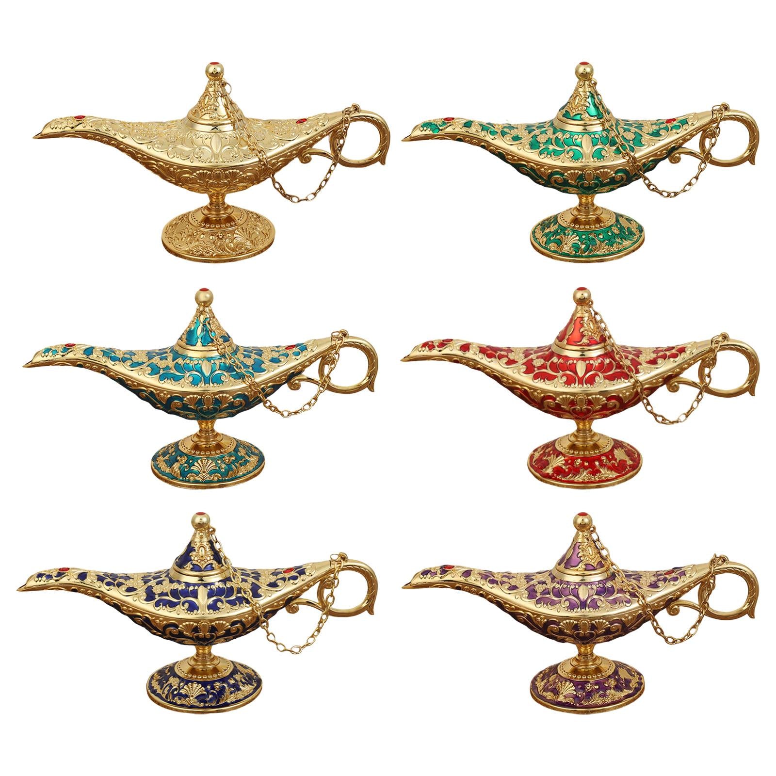 Beautiful Aladdin Genie Lamp Fairy Tale Tea Pot for Halloween Party Gift Gold