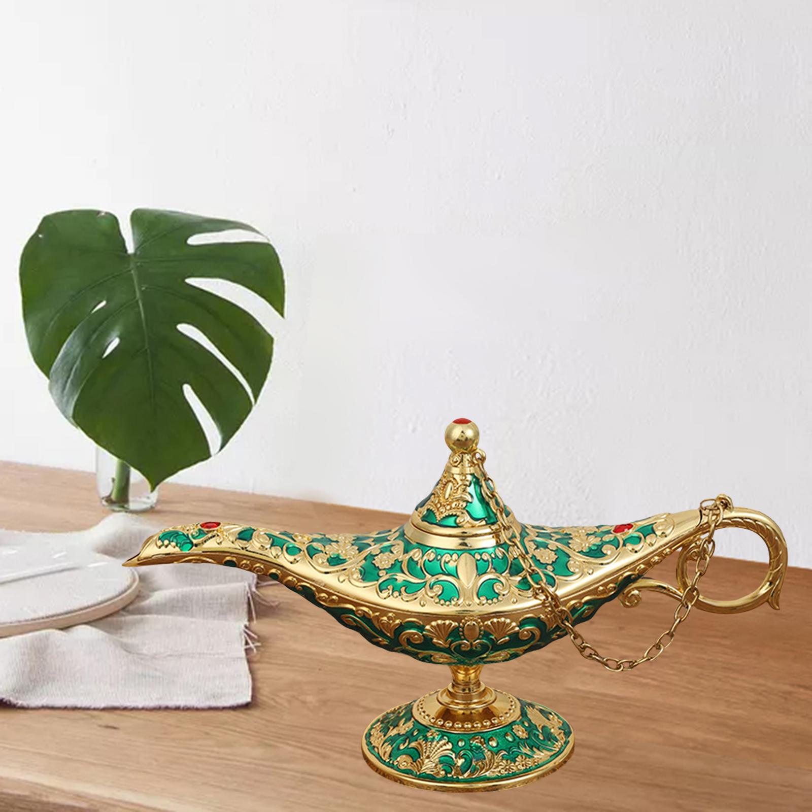 Beautiful Aladdin Genie Lamp Fairy Tale Tea Pot for Halloween Party Gift Green