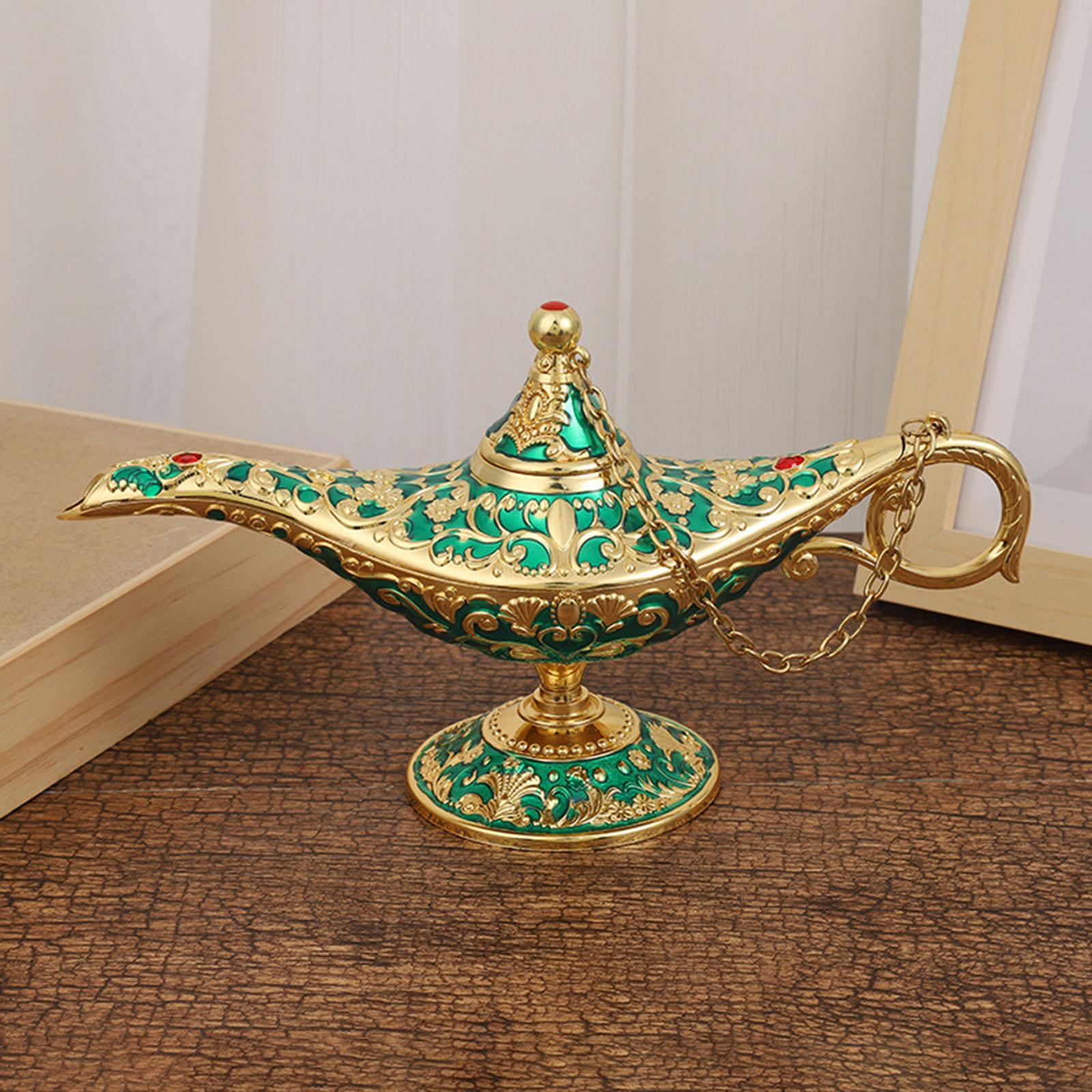 Beautiful Aladdin Genie Lamp Fairy Tale Tea Pot for Halloween Party Gift Green