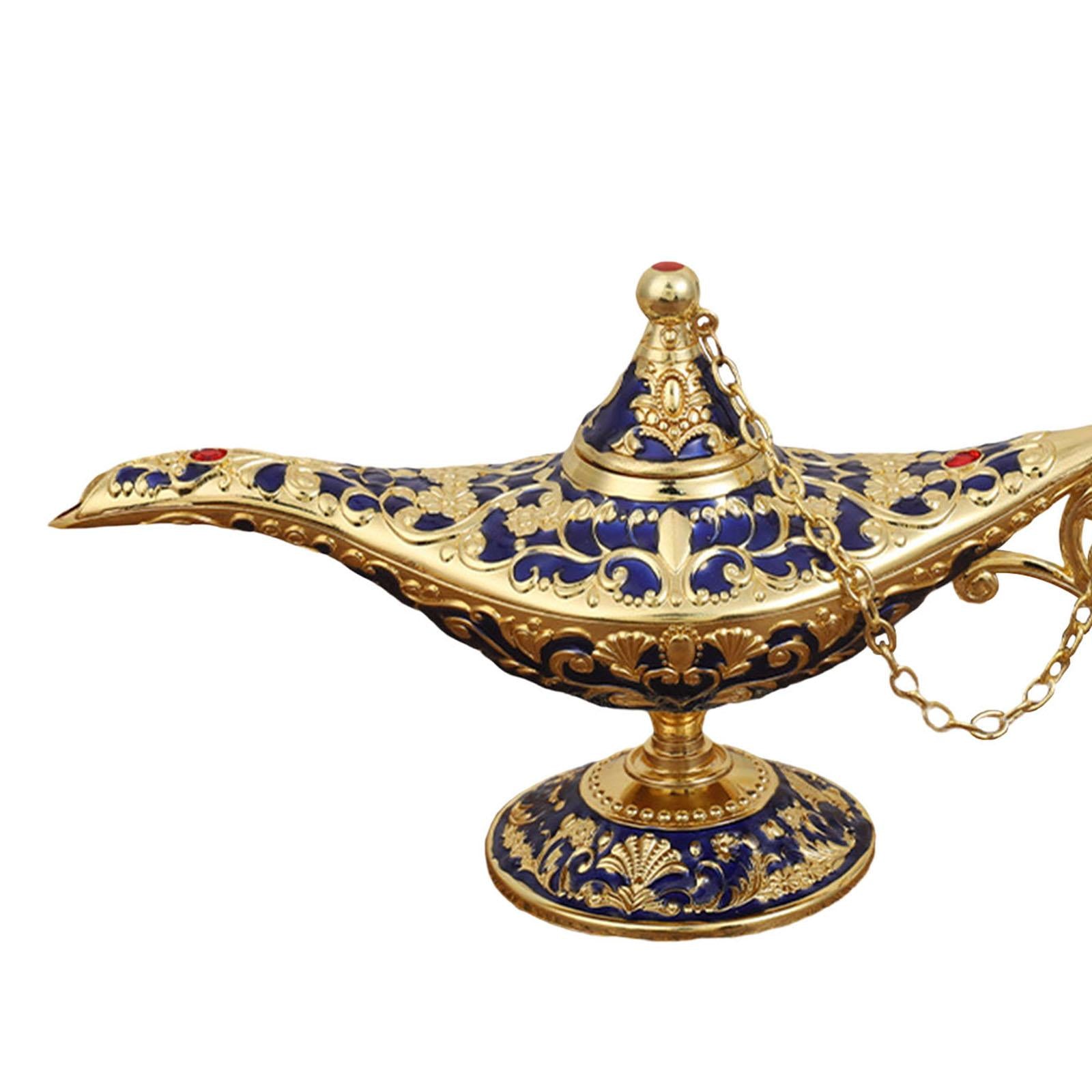 Beautiful Aladdin Genie Lamp Fairy Tale Tea Pot for Halloween Party Gift Dark Blue