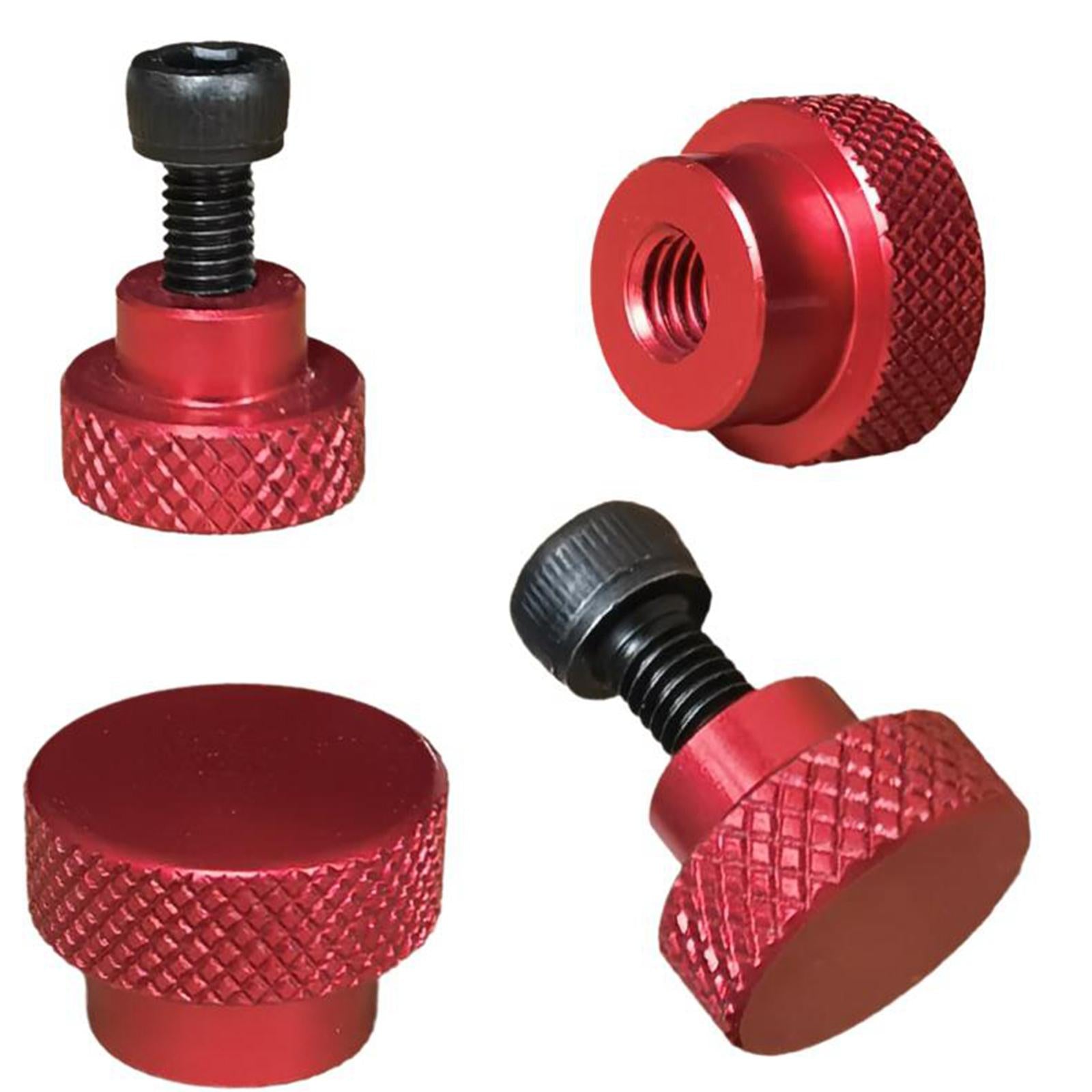 CNC Aluminum Knurled Thumb Nut Anodized Good Hand Feel Large Torque Flat Red