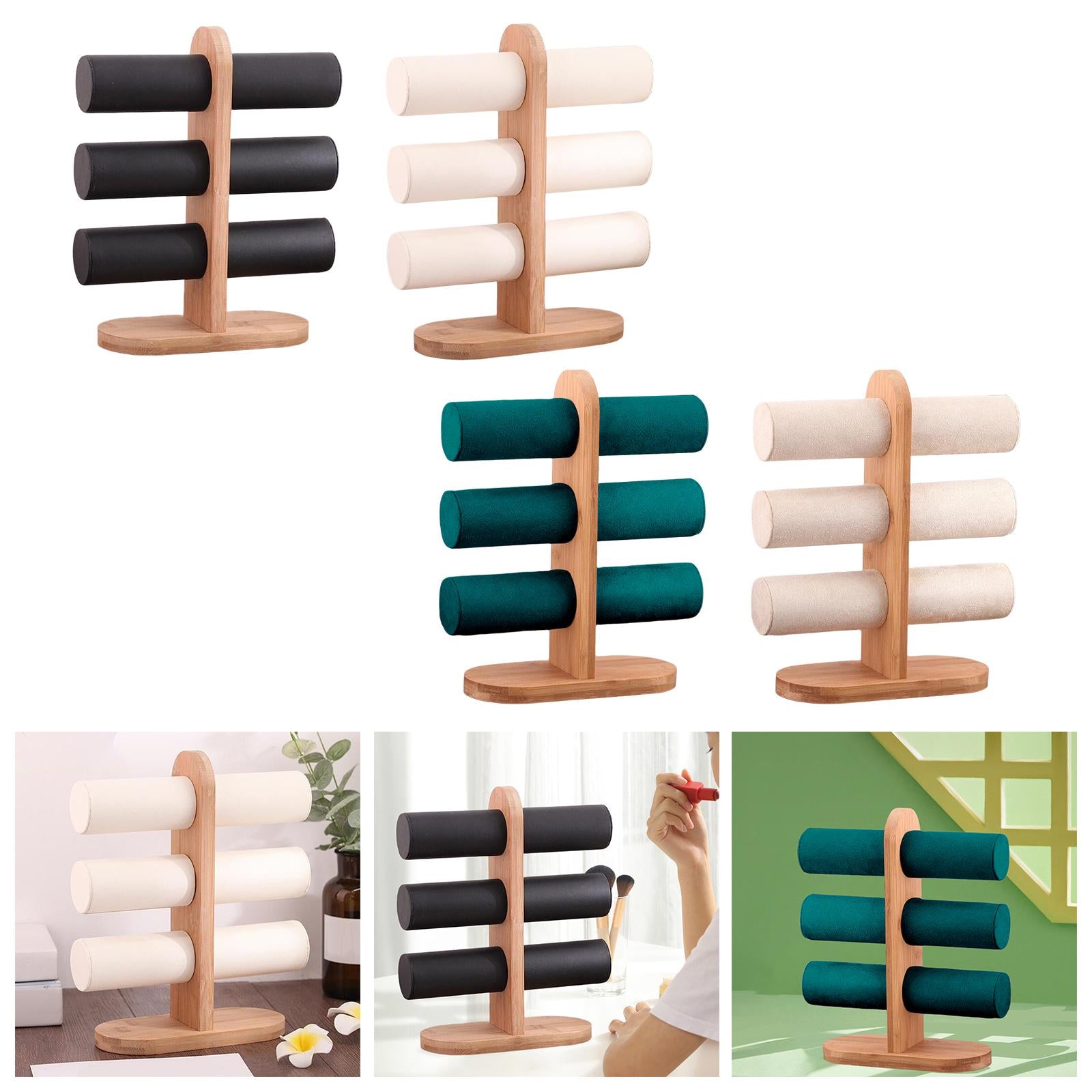 Jewelry Display Rack T Bar Bracelet Rack Wrist Watch Organizer White