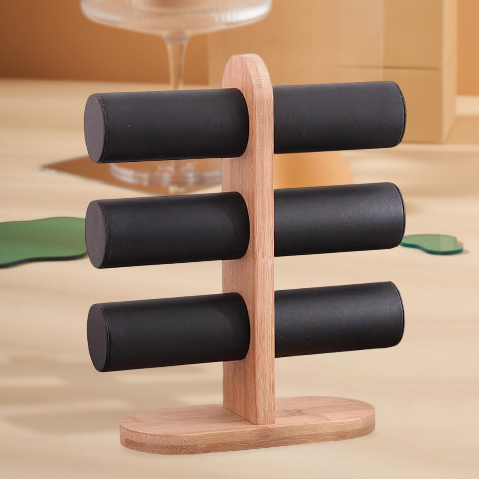 Jewelry Display Rack T Bar Bracelet Rack Wrist Watch Organizer Black