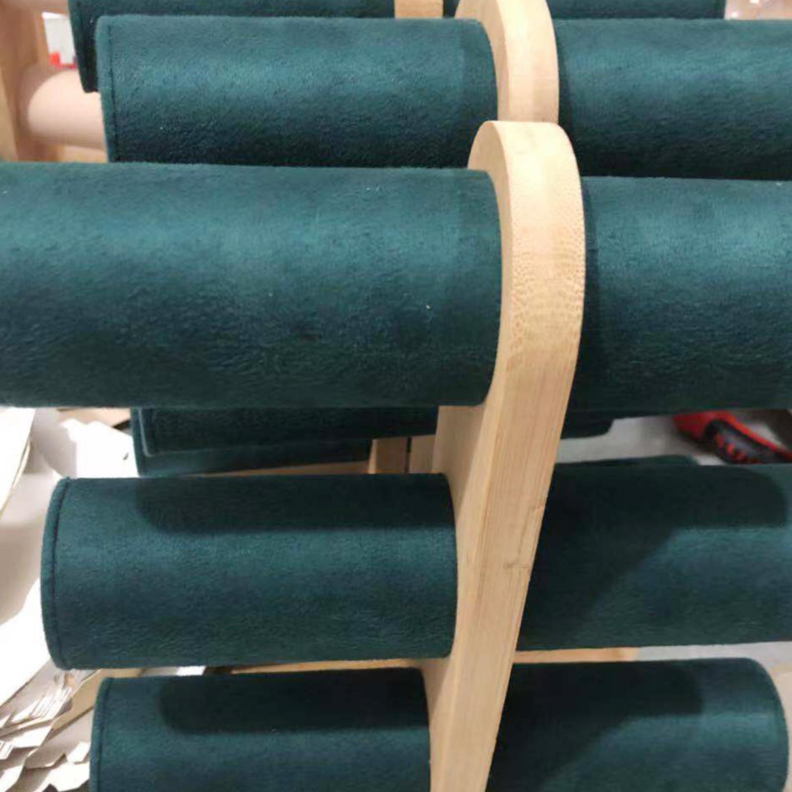 Jewelry Display Rack T Bar Bracelet Rack Wrist Watch Organizer Dark Green