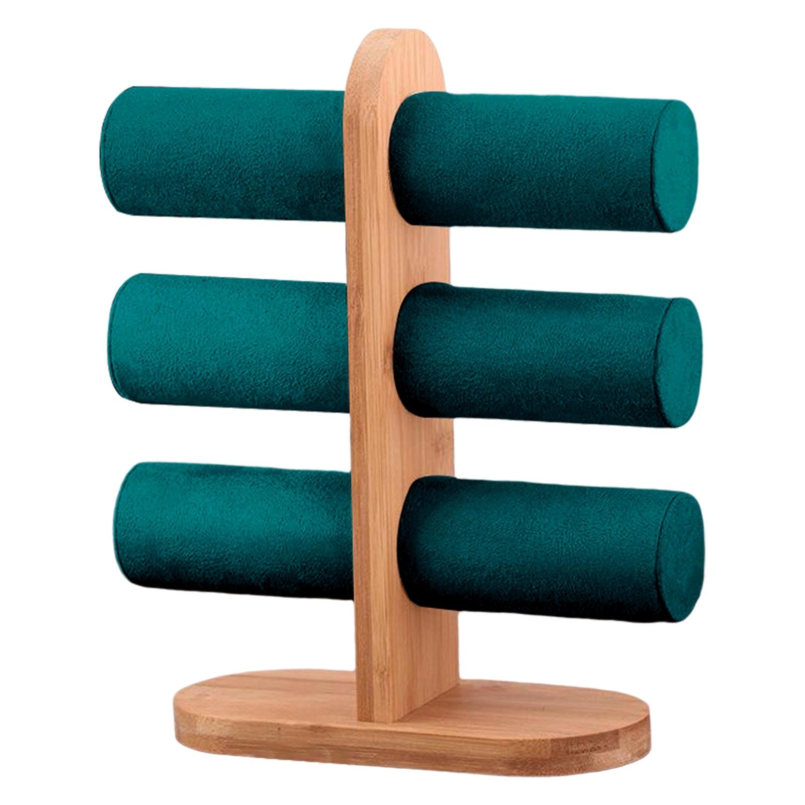 Jewelry Display Rack T Bar Bracelet Rack Wrist Watch Organizer Dark Green