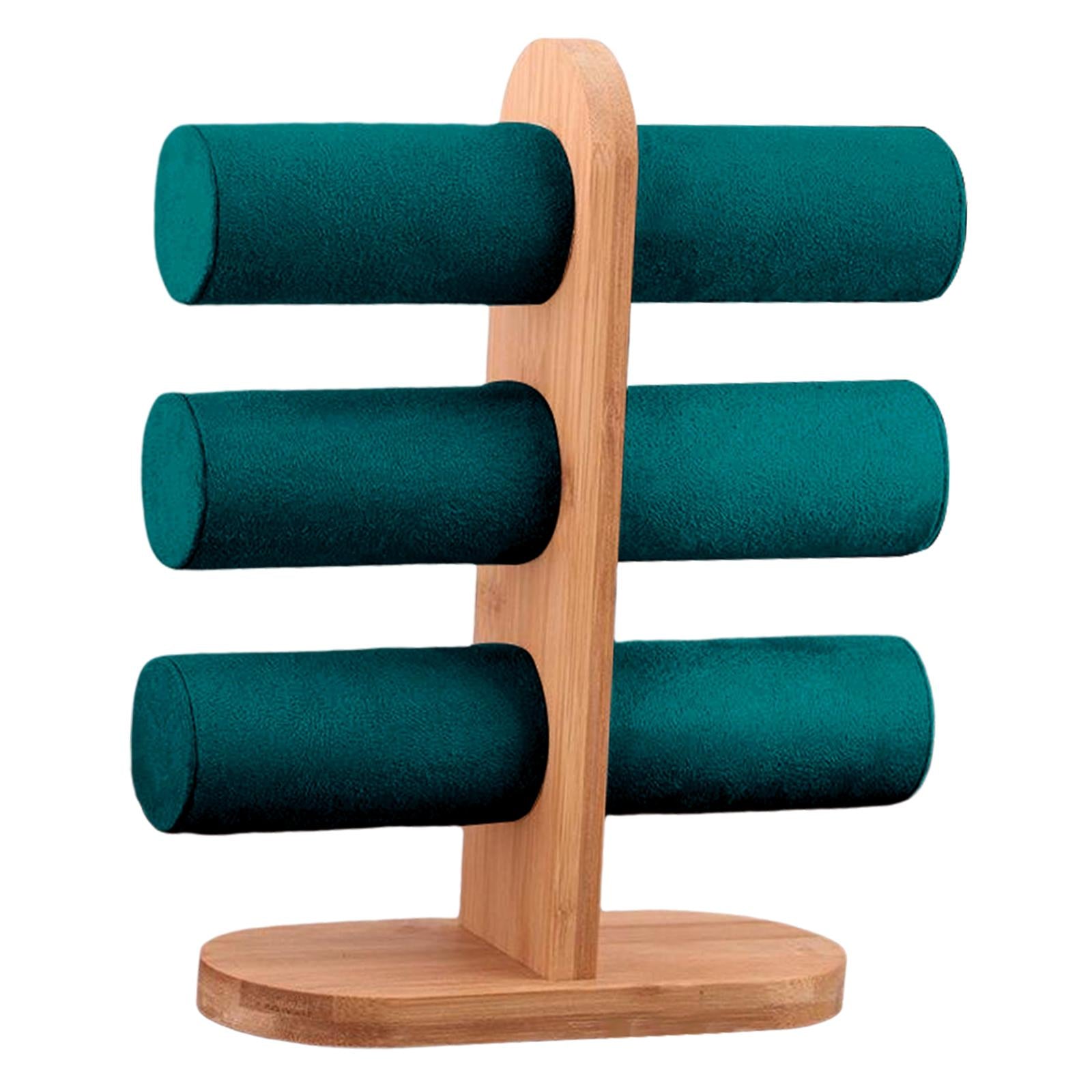 Jewelry Display Rack T Bar Bracelet Rack Wrist Watch Organizer Dark Green