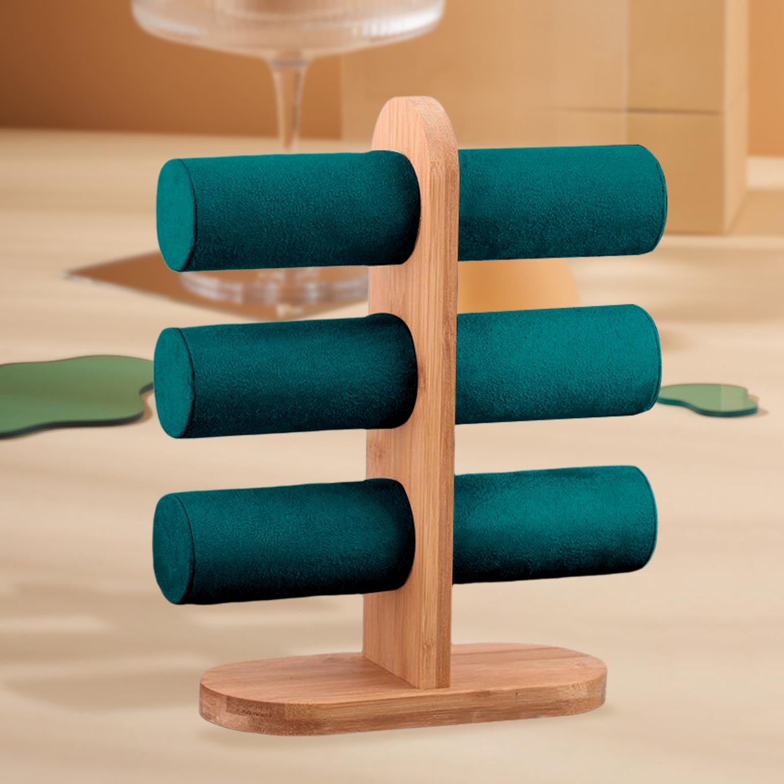 Jewelry Display Rack T Bar Bracelet Rack Wrist Watch Organizer Dark Green