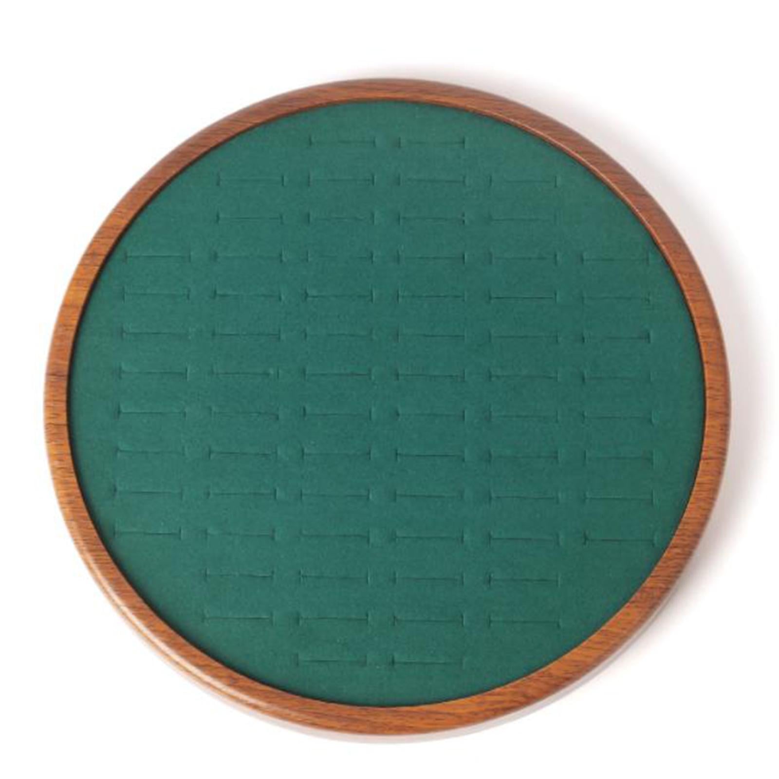 Round Jewelry Rings Earrings Tray 92 Slots Storage Box for Home Decor Green