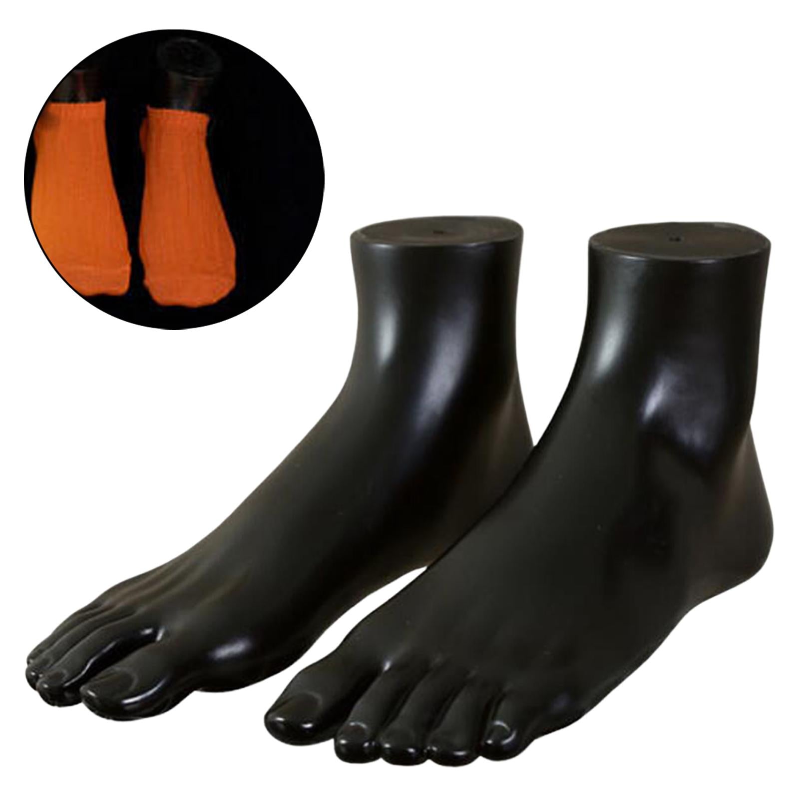 PVC Mannequin Adult Feet Ankle Bracelet Foot Left and Right for Toe Rings Black