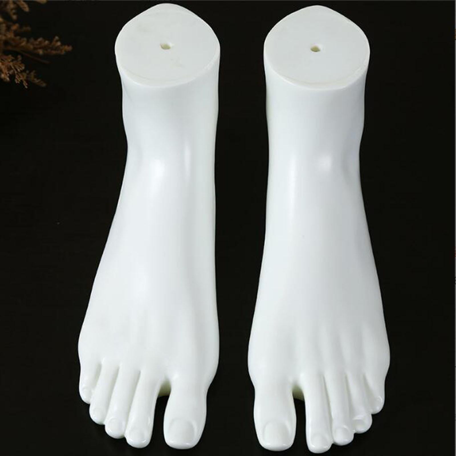 PVC Mannequin Adult Feet Ankle Bracelet Foot Left and Right for Toe Rings White