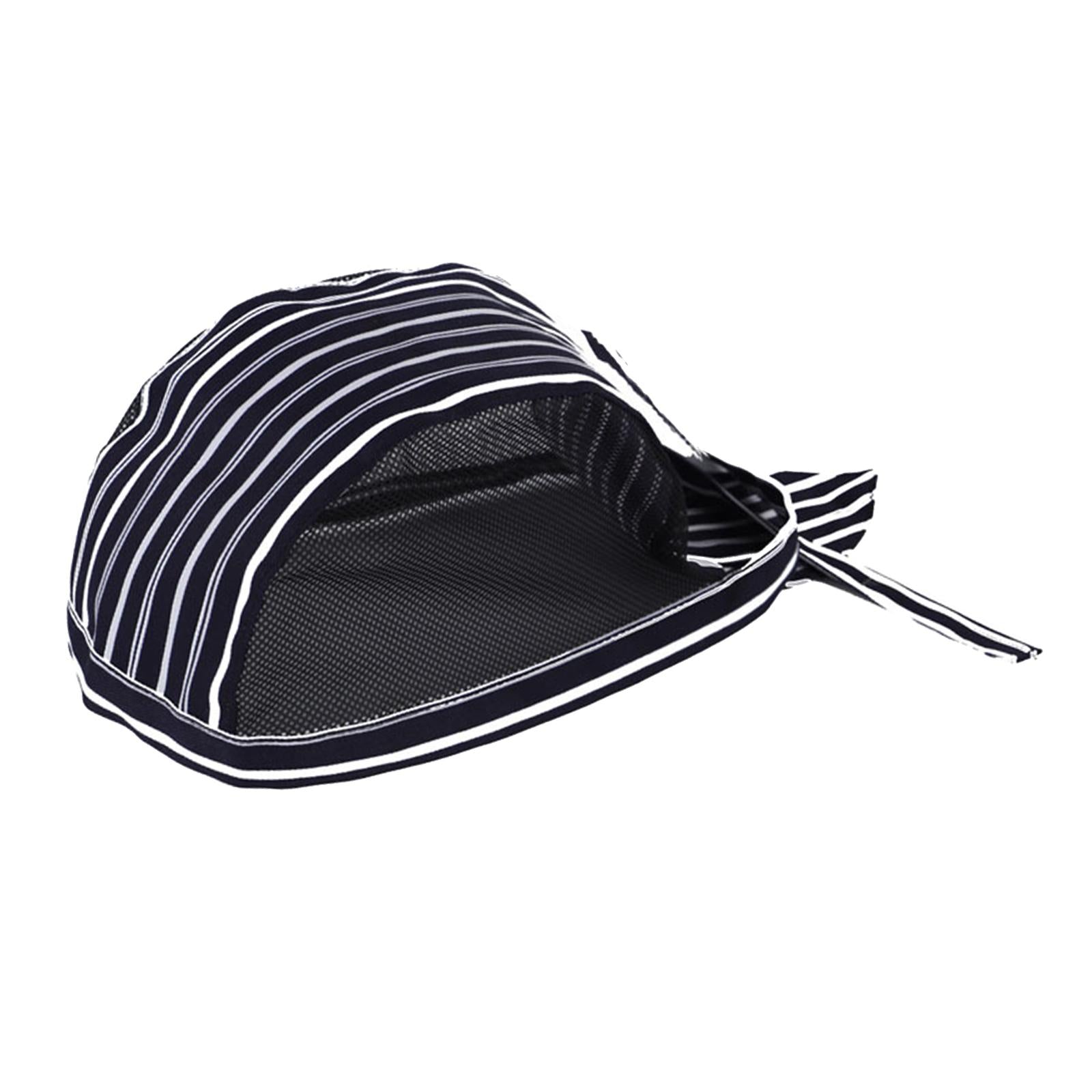 Chef Hat Waiter Grill Unisex BBQ Bakery Uniform Caps Hat Blue White Strips
