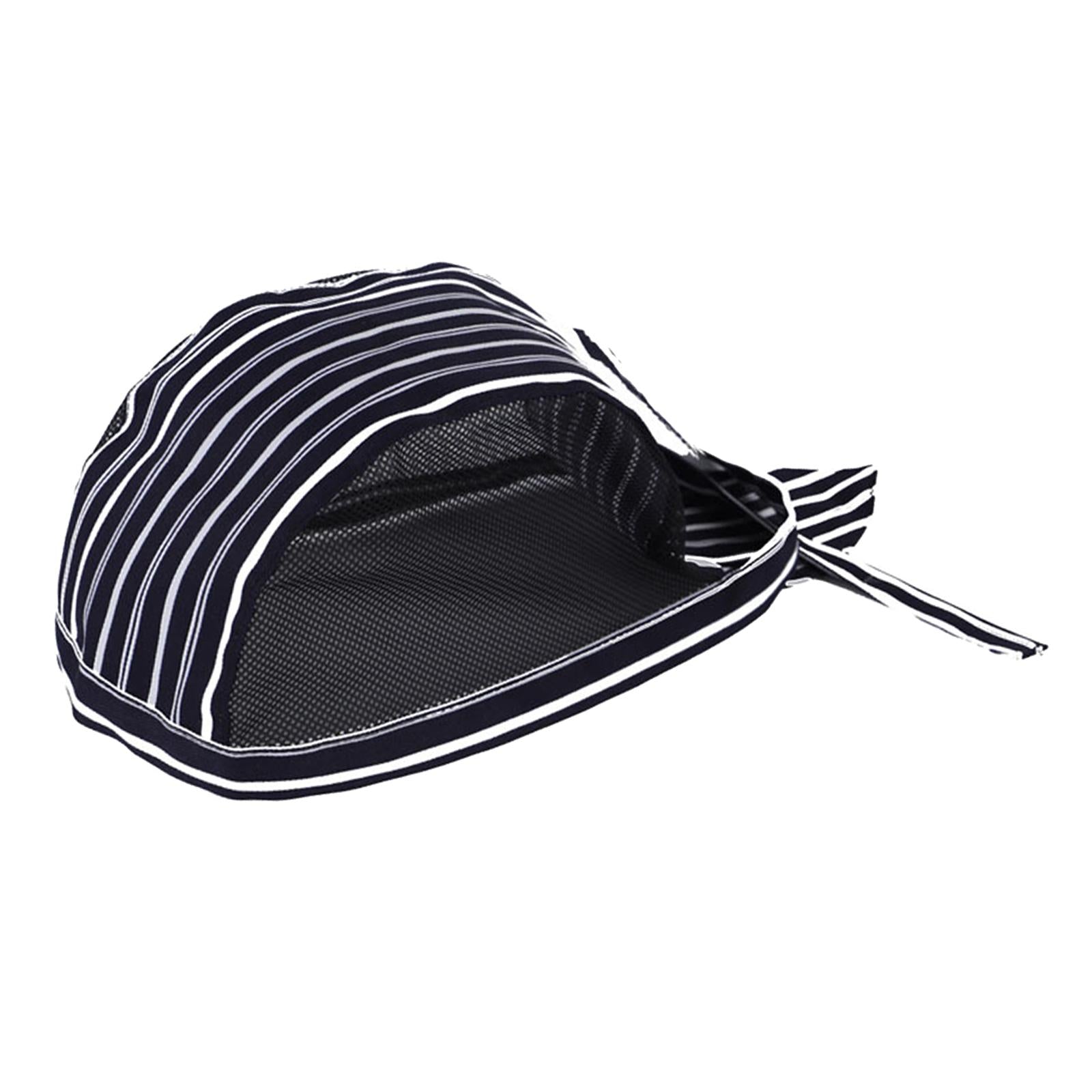 Chef Hat Waiter Grill Unisex BBQ Bakery Uniform Caps Hat Blue White Strips