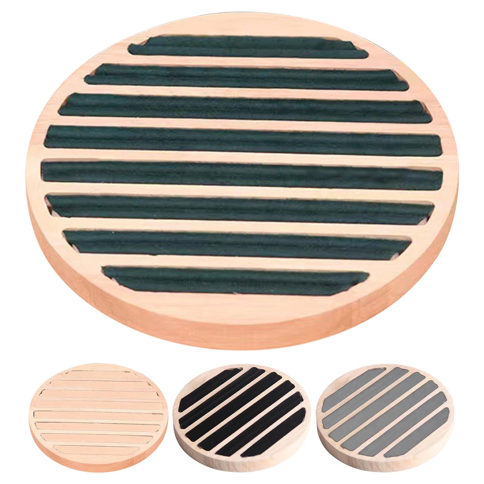 Wood Rings Display Tray 8 Long Slots Storage Holder for Stores Decoration Green