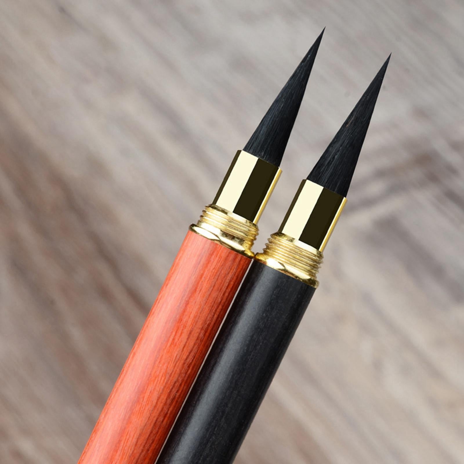 Calligraphy Writing Brush Ink Brush Wooden Handwriting Pen for Calligrapher Black