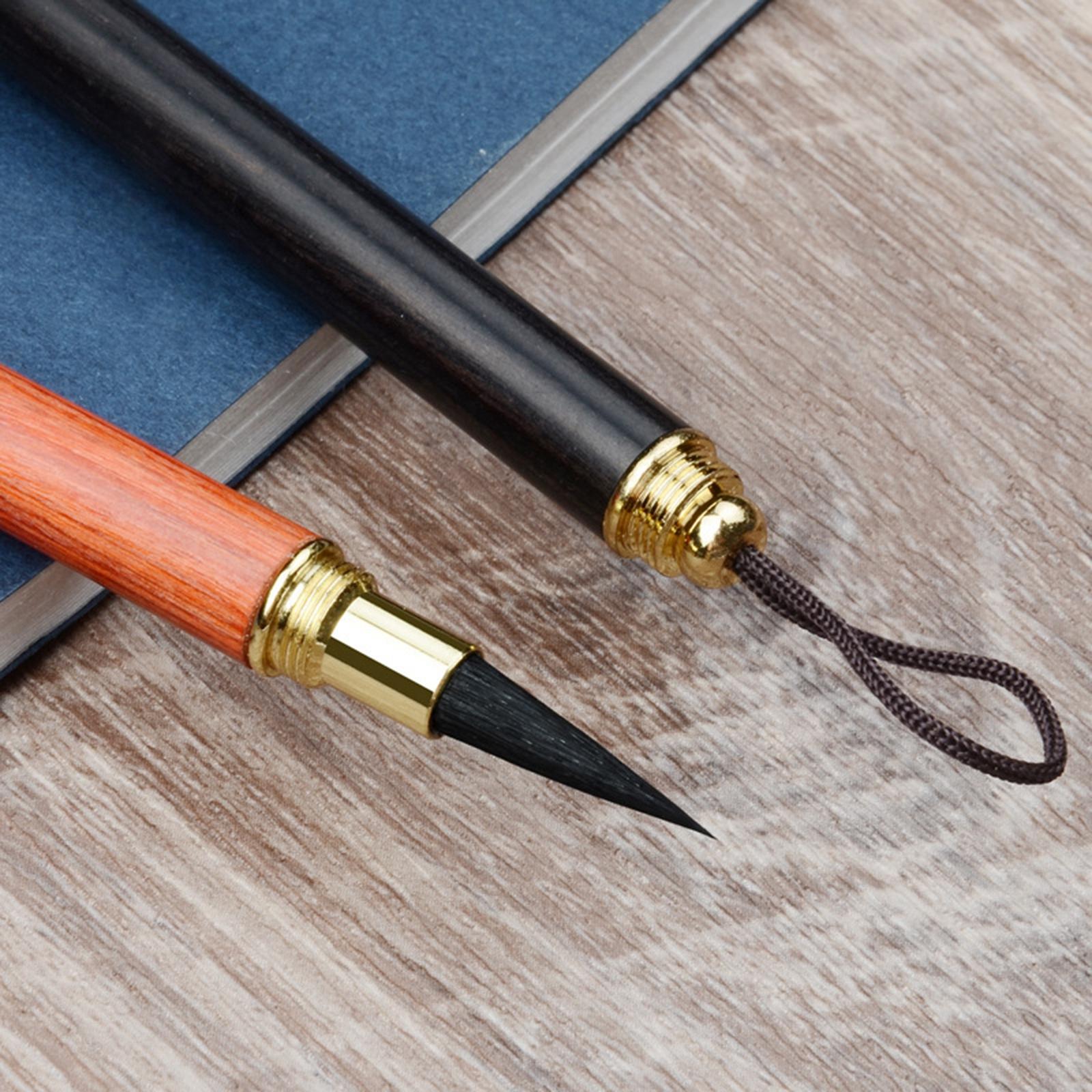 Calligraphy Writing Brush Ink Brush Wooden Handwriting Pen for Calligrapher Black