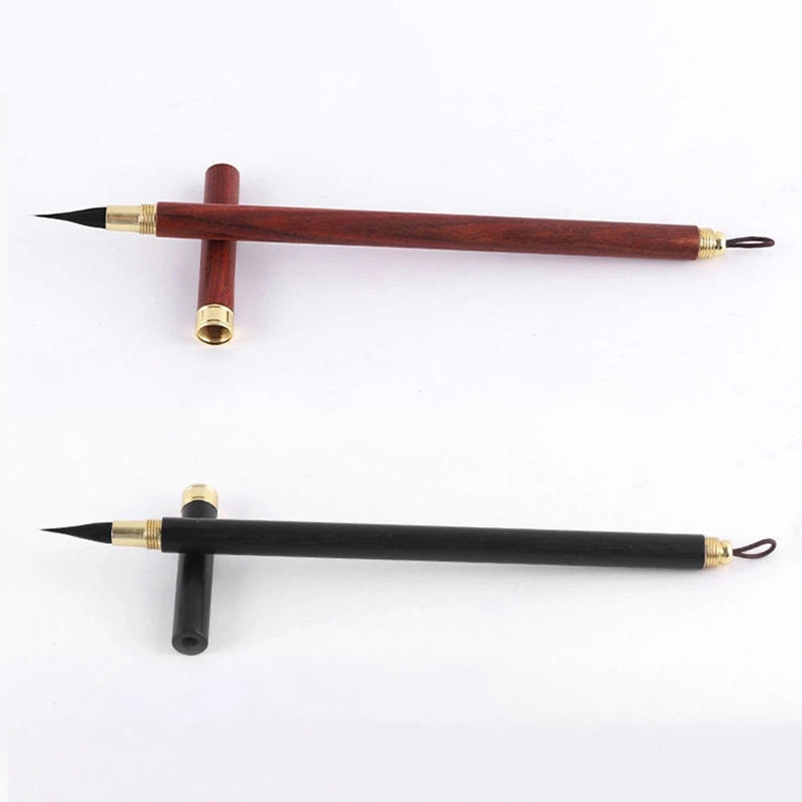Calligraphy Writing Brush Ink Brush Wooden Handwriting Pen for Calligrapher Black