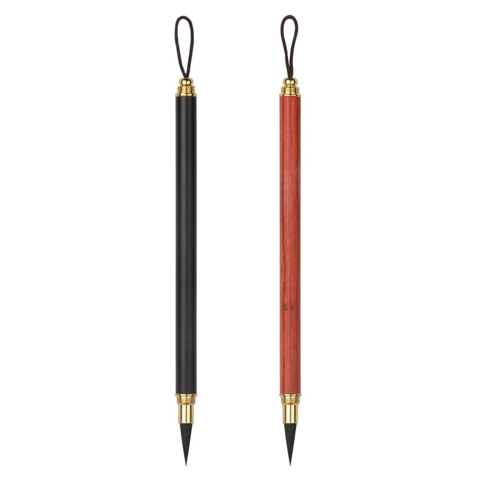 Calligraphy Writing Brush Ink Brush Wooden Handwriting Pen for Calligrapher Red
