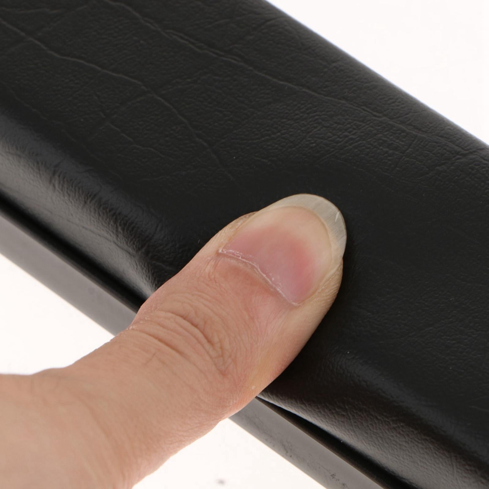 2x Wheelchair Armrest Pad Accs PU Leather Supply Universal for Elderly Black