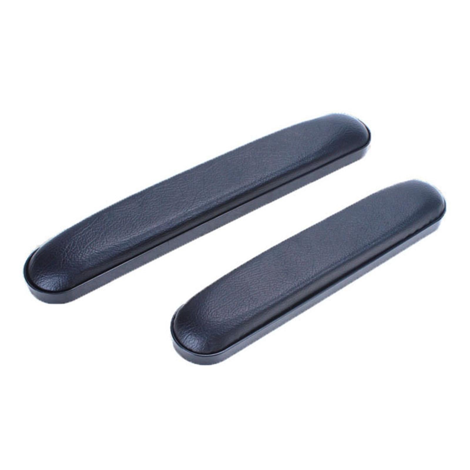 2x Wheelchair Armrest Pad Accs PU Leather Supply Universal for Elderly Black