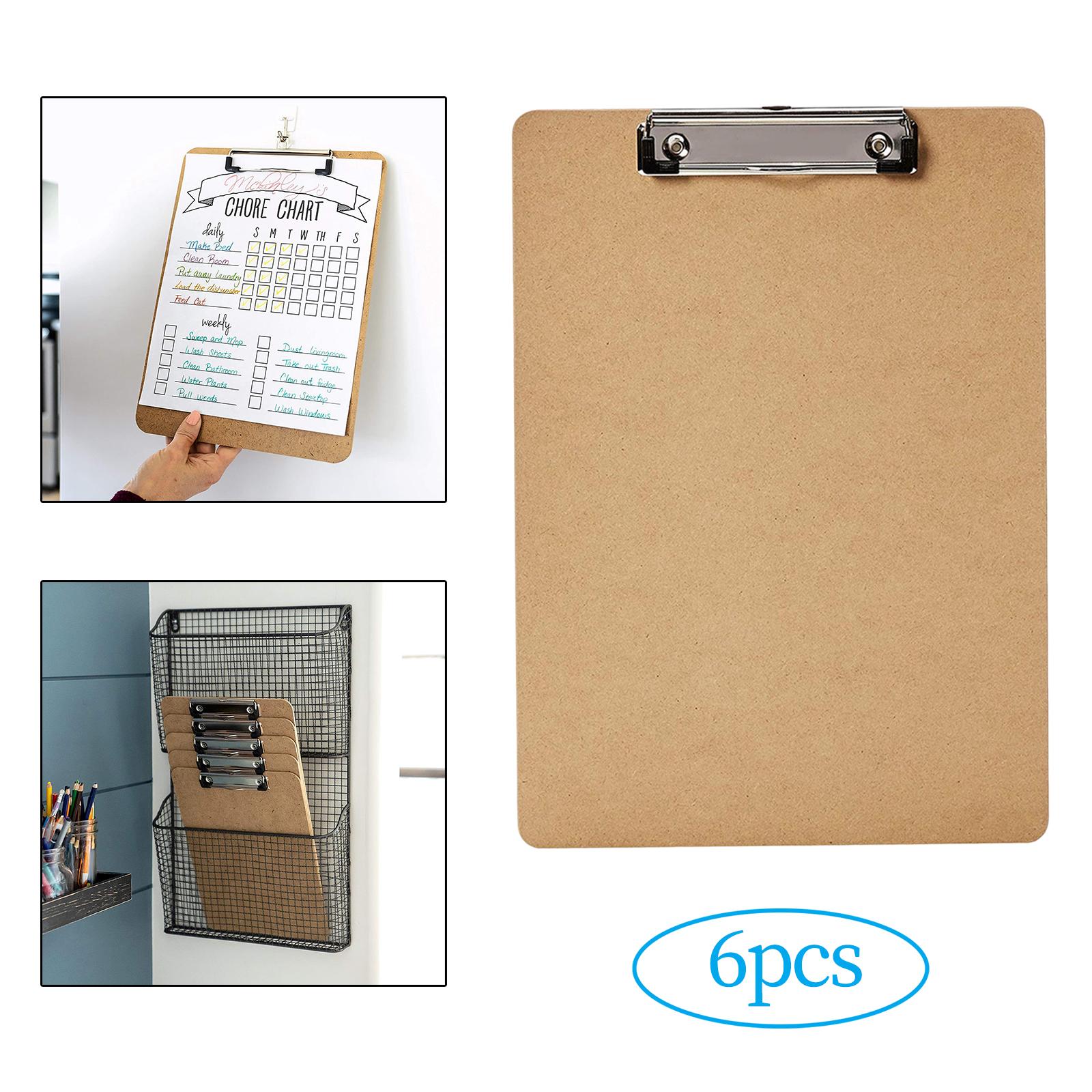 6Pcs Standard A4 Letter Size Clipboard with Low Profile Clip for Women