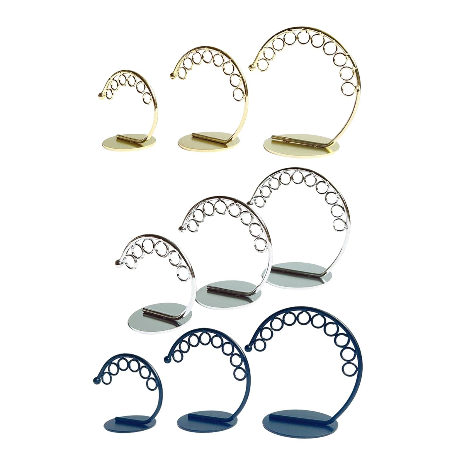 3Pcs Earring Stand Earring Display Holder for Showcase Display Golden