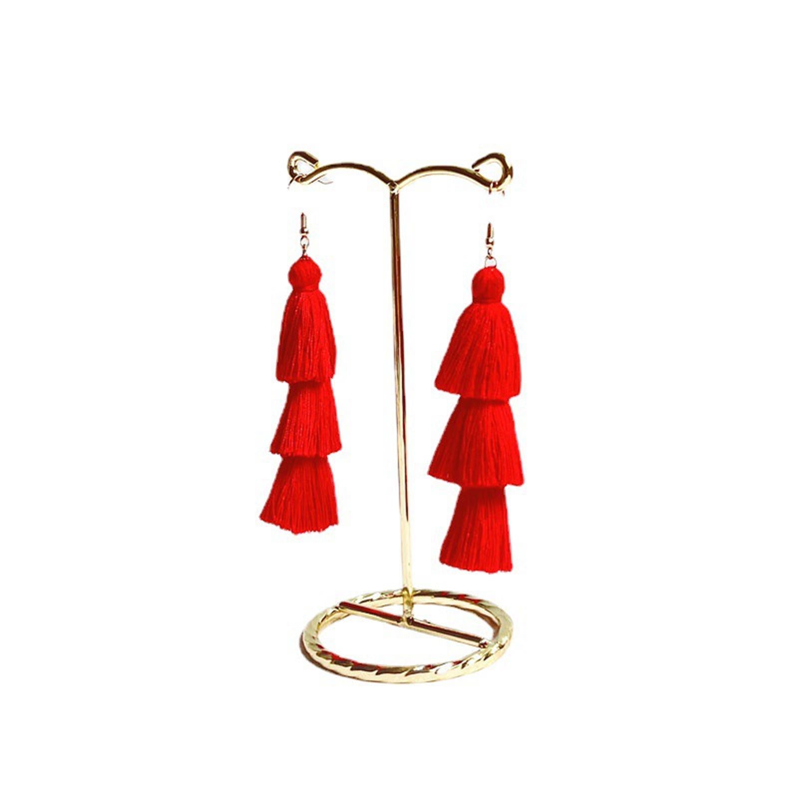 Metal Earring Display Stand Holder Jewelry Necklace Rack Organizer Height 14cm