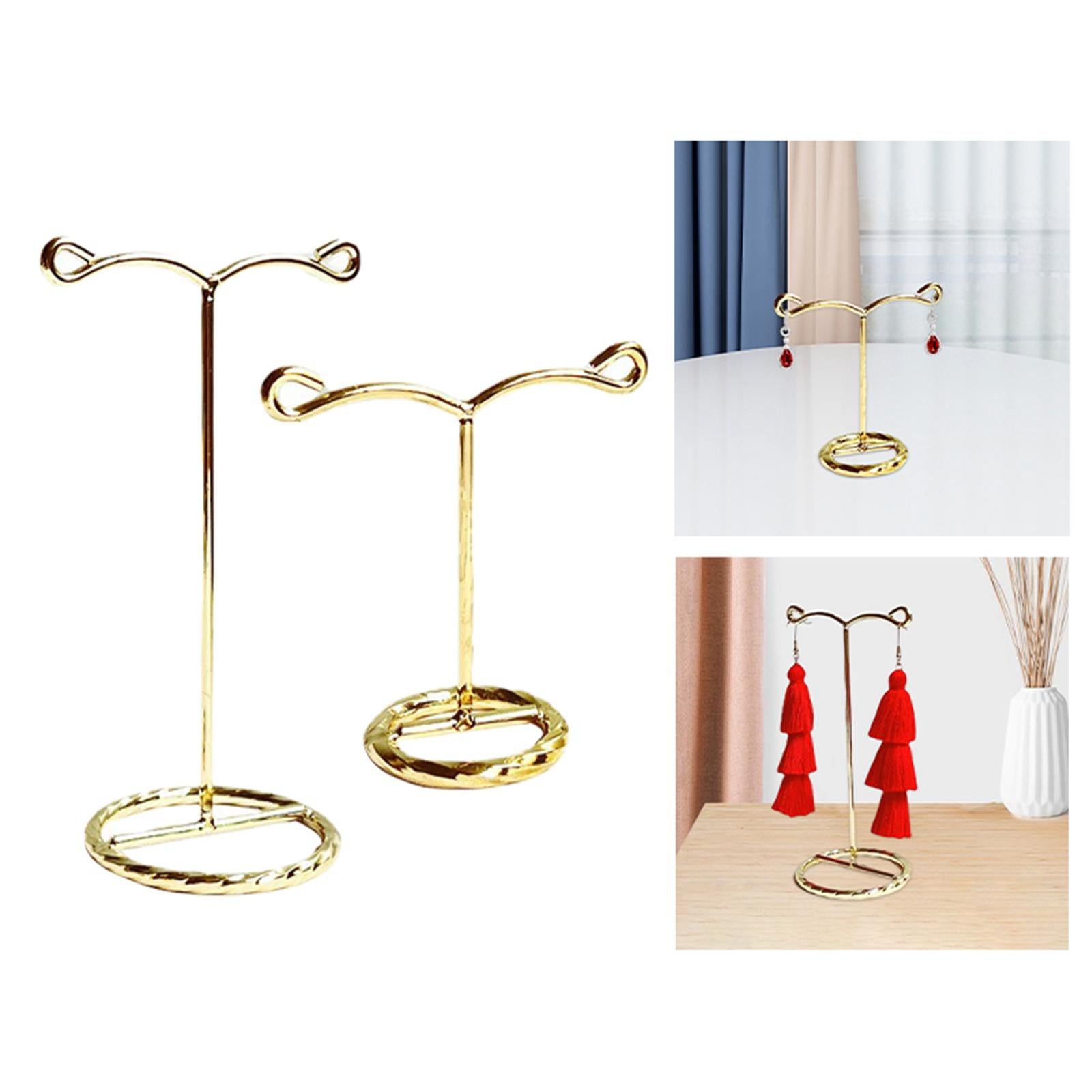 Metal Earring Display Stand Holder Jewelry Necklace Rack Organizer Height 14cm