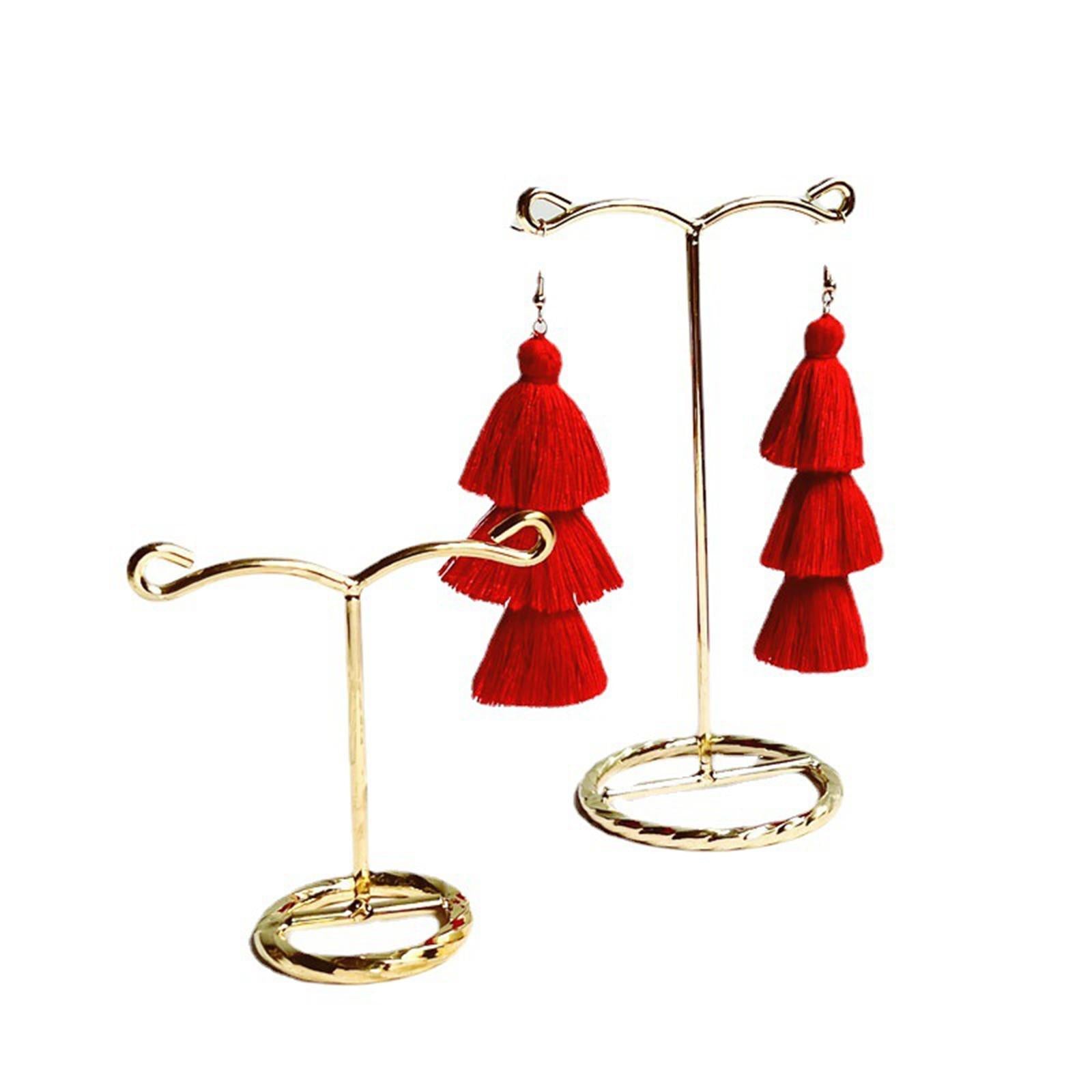 Metal Earring Display Stand Holder Jewelry Necklace Rack Organizer Height 8cm